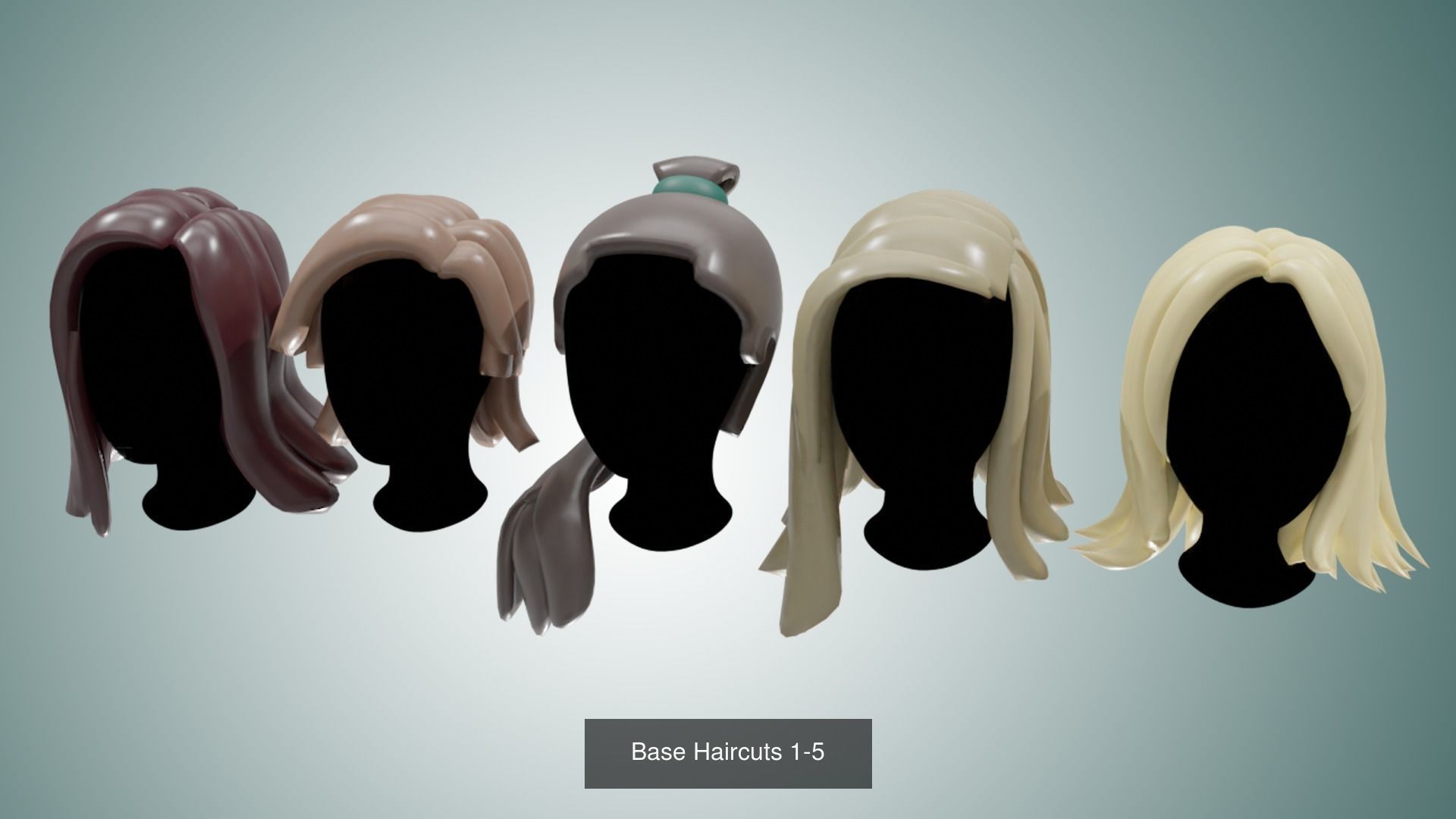 150 Base Stylized Hair 3D Model Collection_37
