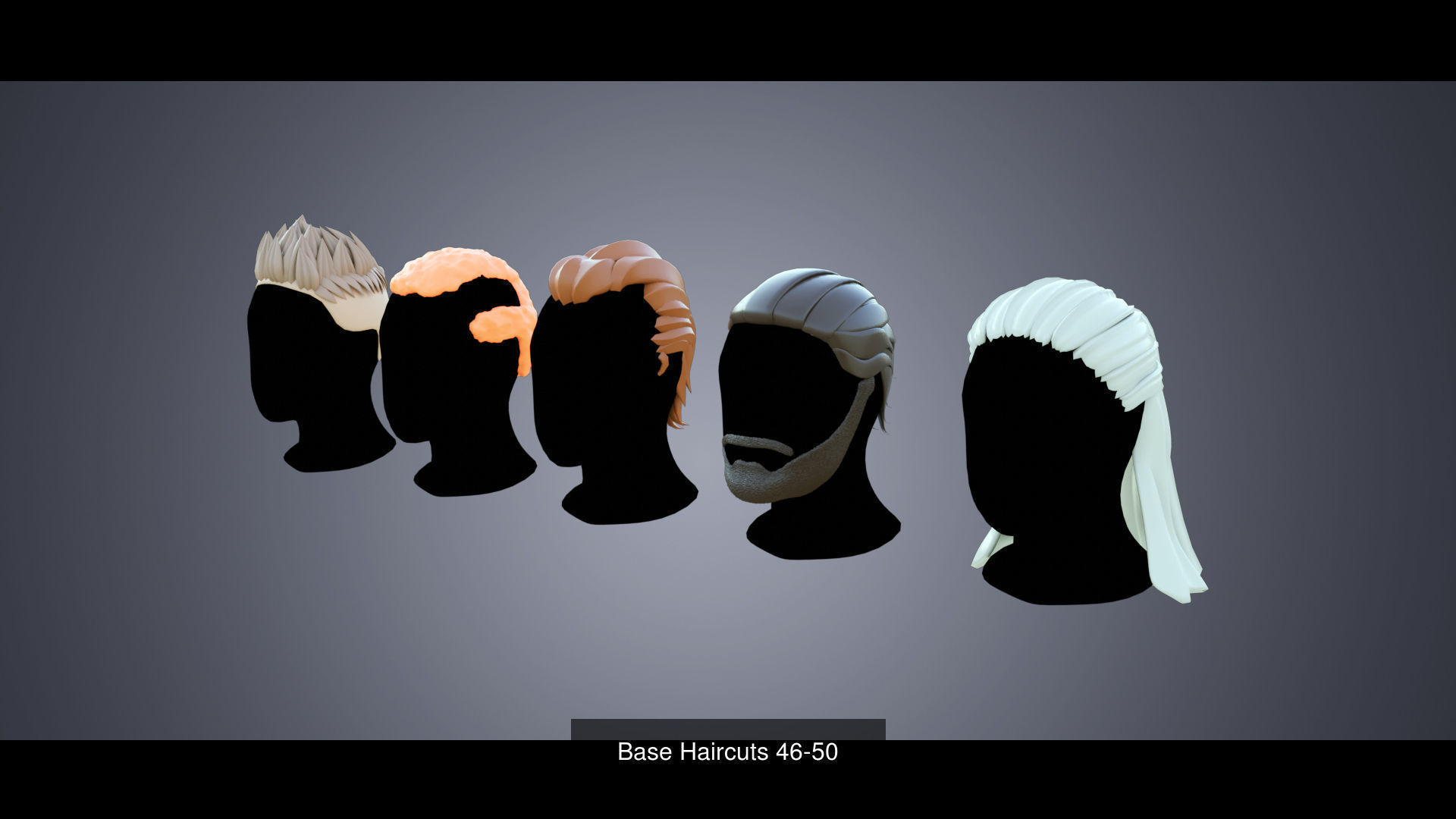 150 Base Stylized Hair 3D Model Collection_33
