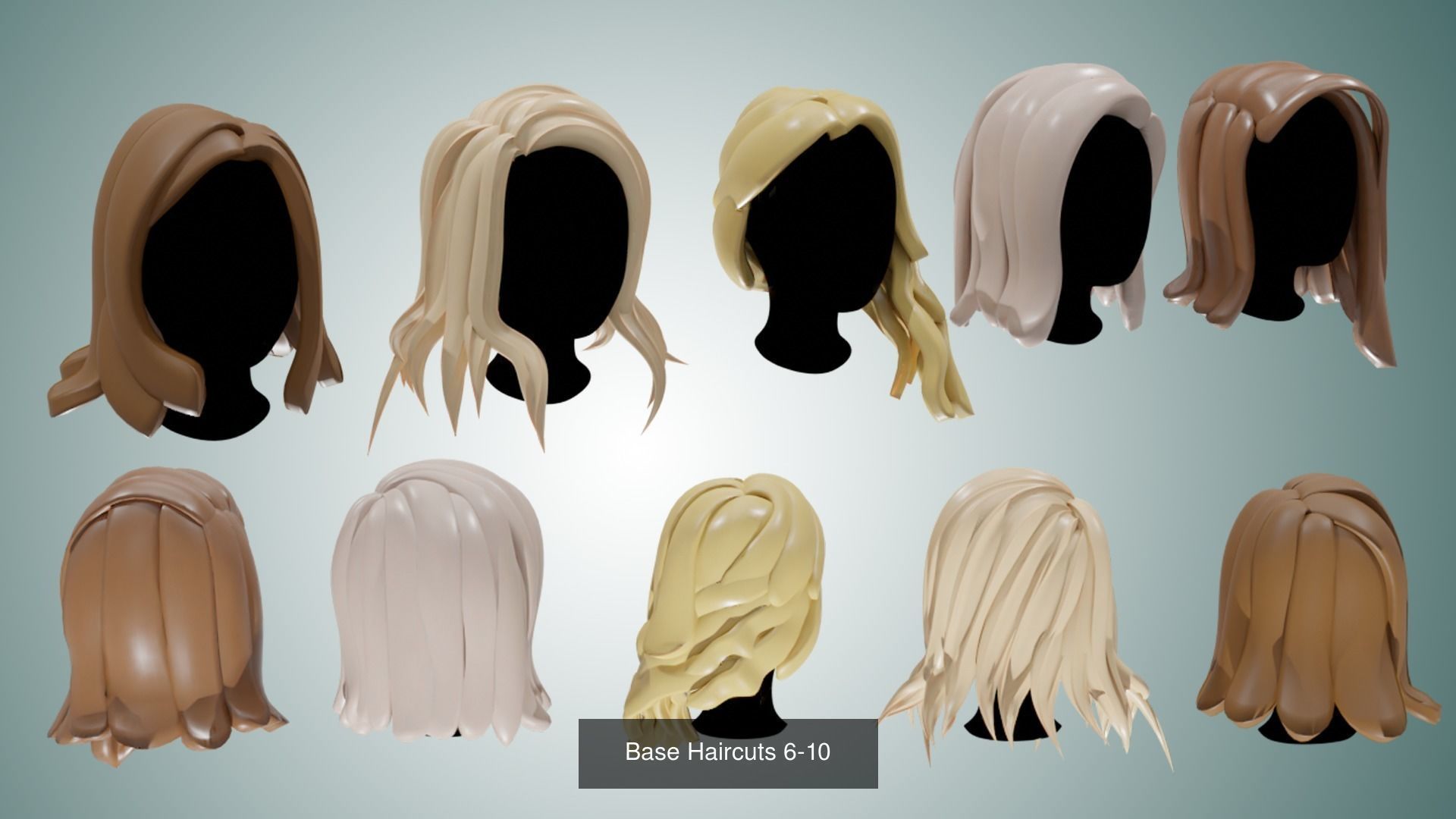 150 Base Stylized Haircuts 3D Model Collection_38