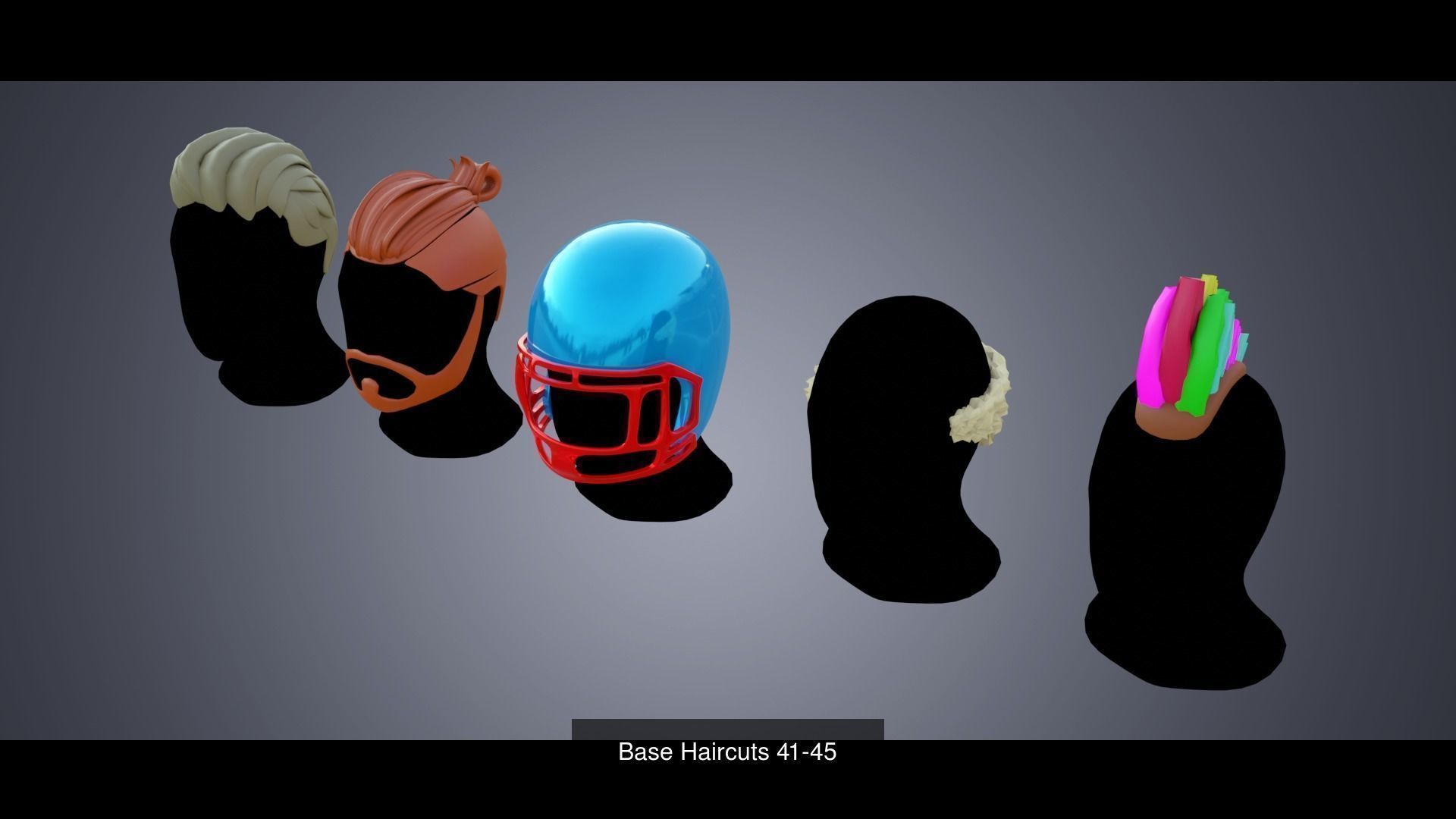 150 Base Stylized Hair 3D Model Collection_34