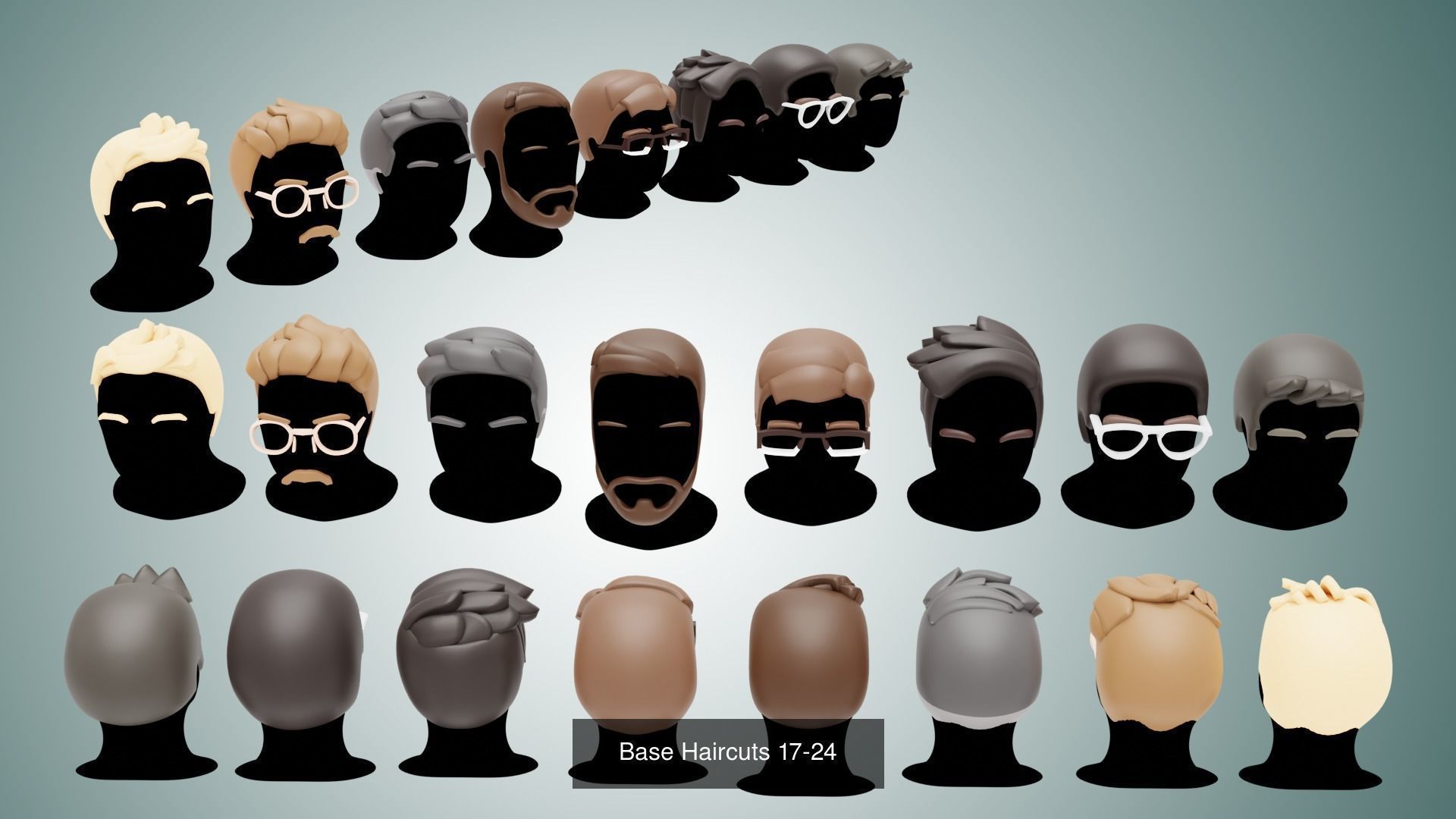 150 Base Stylized Haircuts 3D Model Collection_40