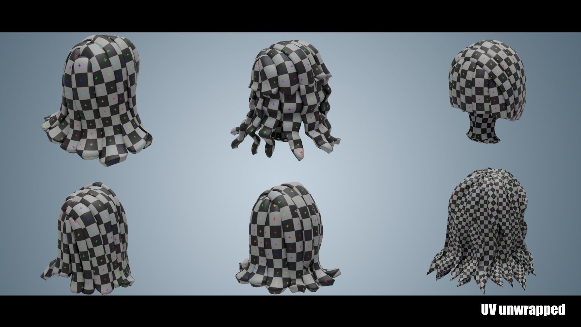 150 Base Stylized Hair 3D Model Collection_23