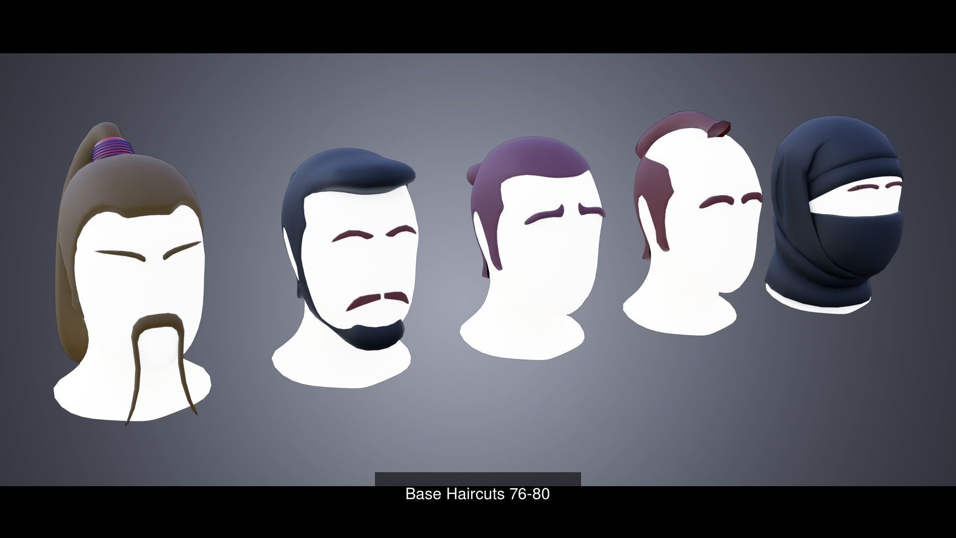 150 Base Stylized Haircuts 3D Model Collection_26