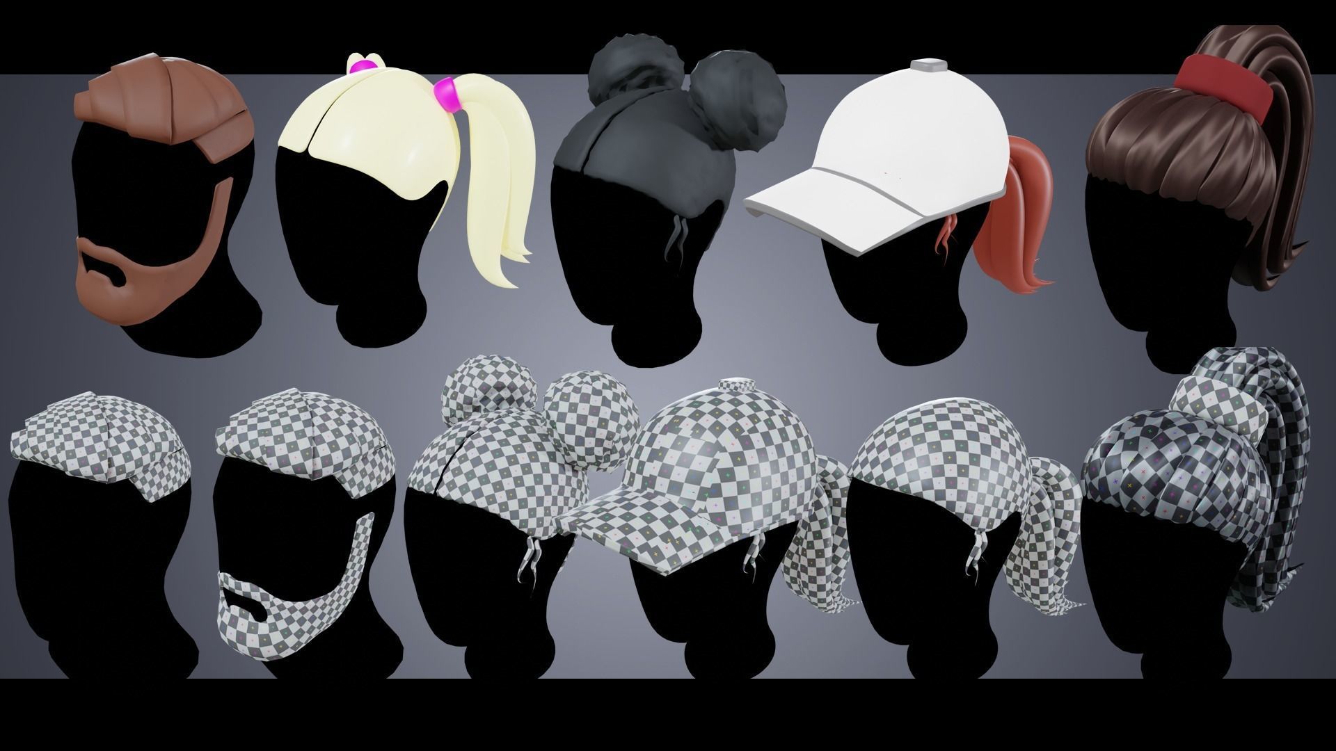 150 Base Stylized Haircuts 3D Model Collection_18