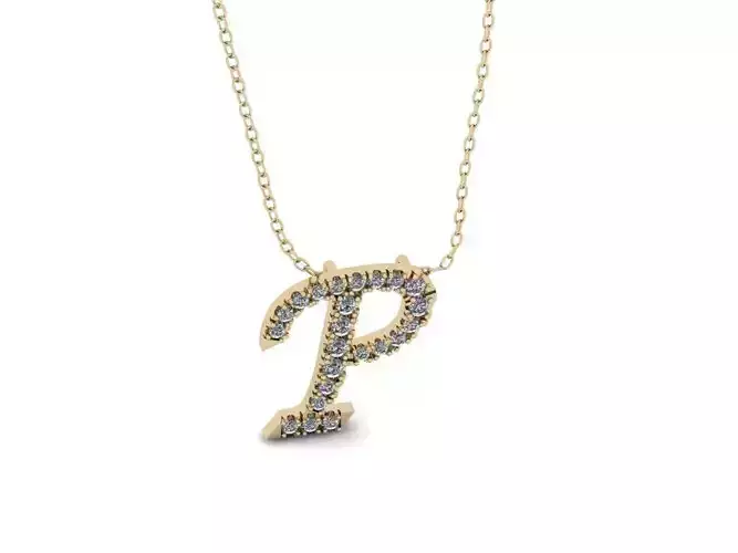Pendant Alphabet Letter P 3D print model