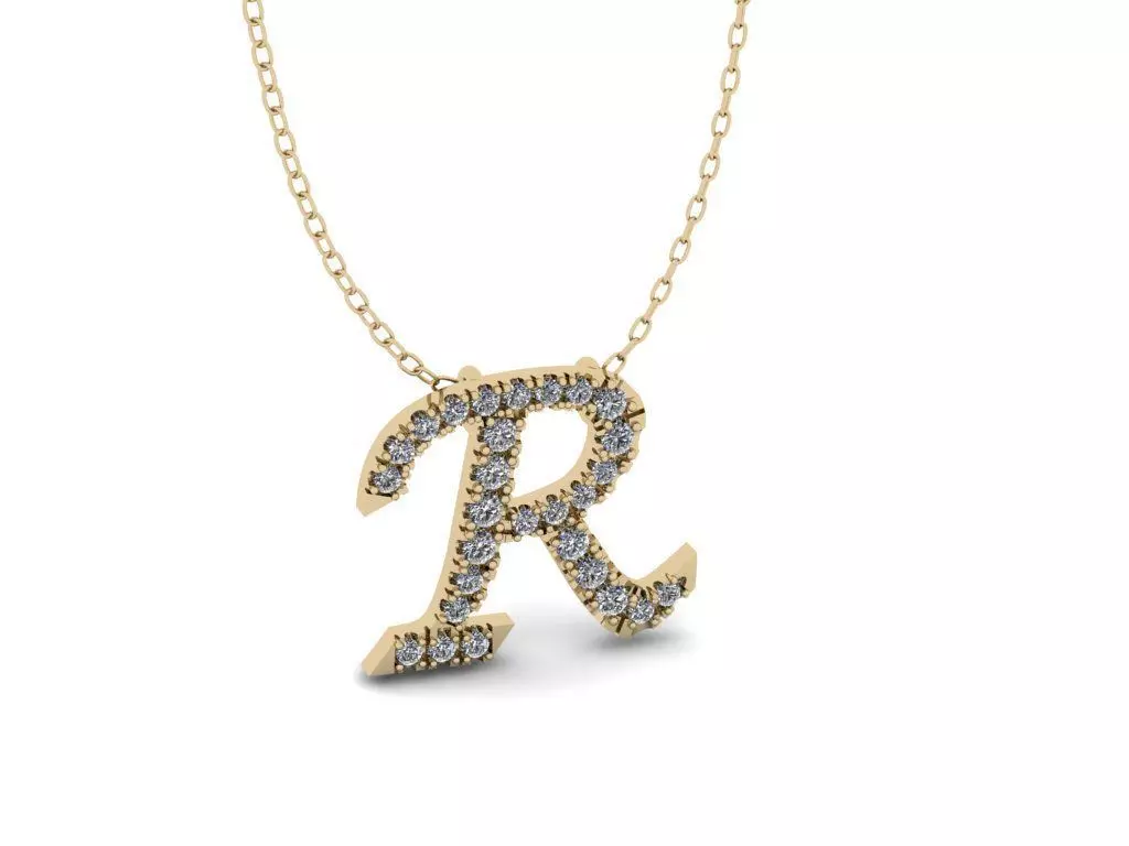 Pendant Alphabet Letter R 3D print model_0