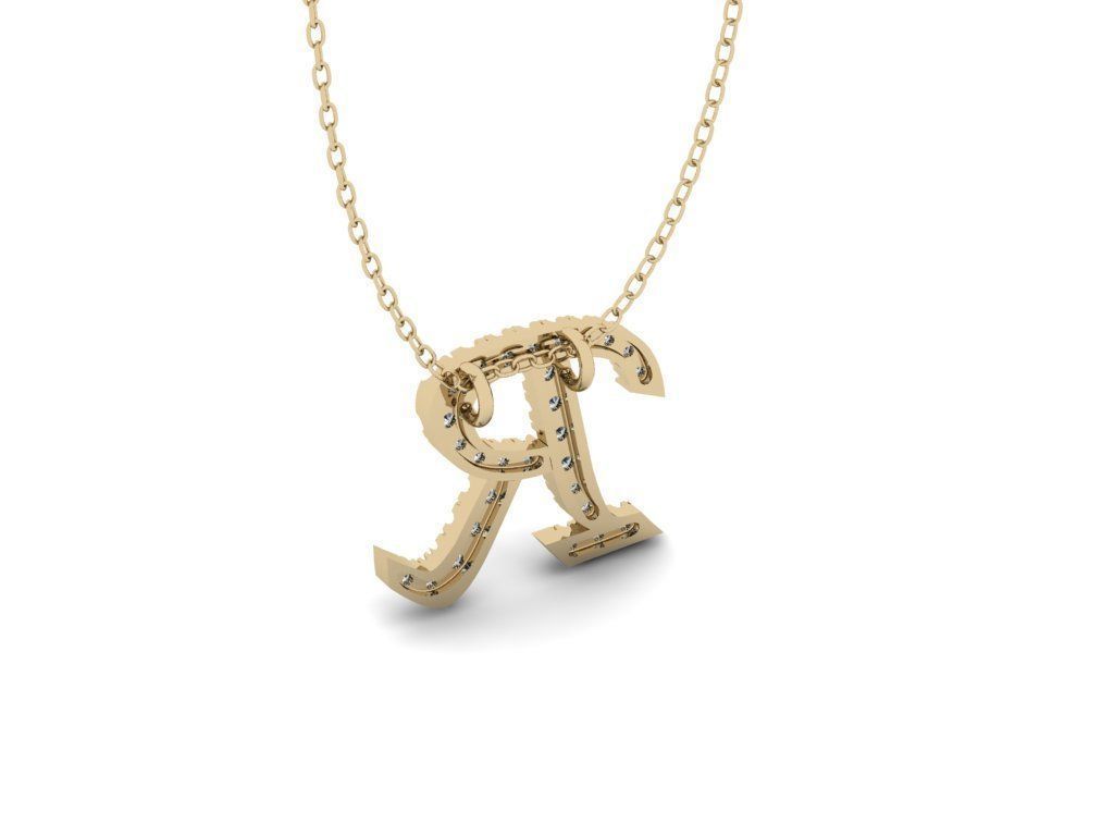Pendant Alphabet Letter R 3D print model_7