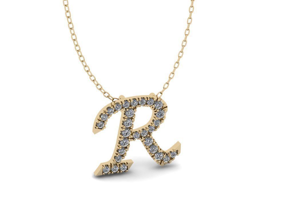 Pendant Alphabet Letter R 3D print model_20