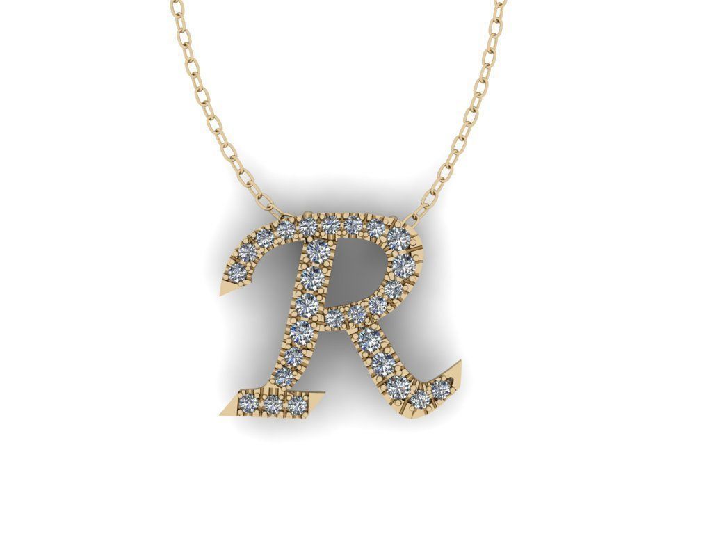 Pendant Alphabet Letter R 3D print model_2