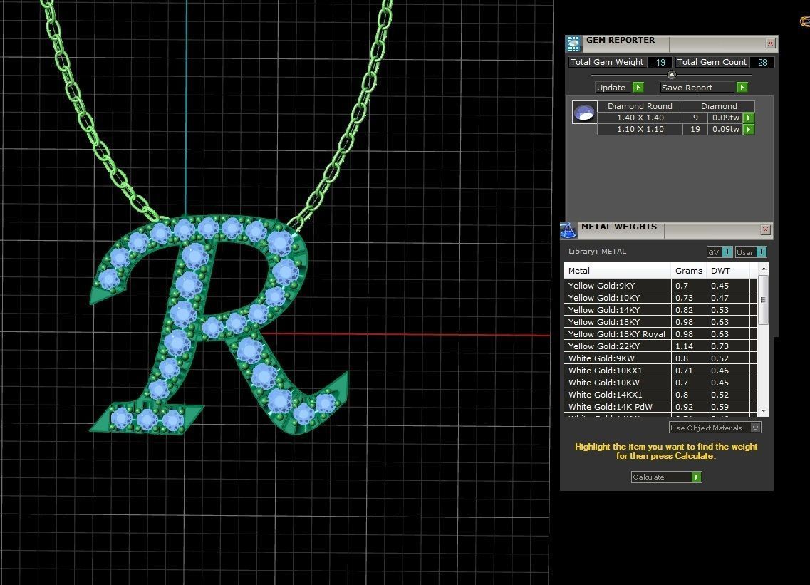 Pendant Alphabet Letter R 3D print model_19