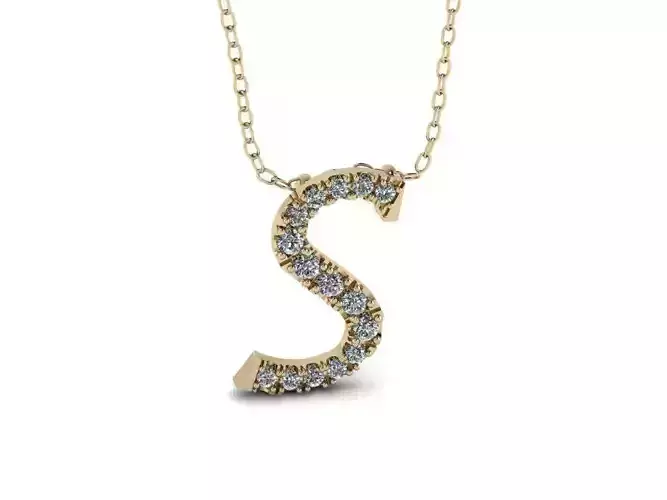 Pendant Alphabet Letter S 3D print model