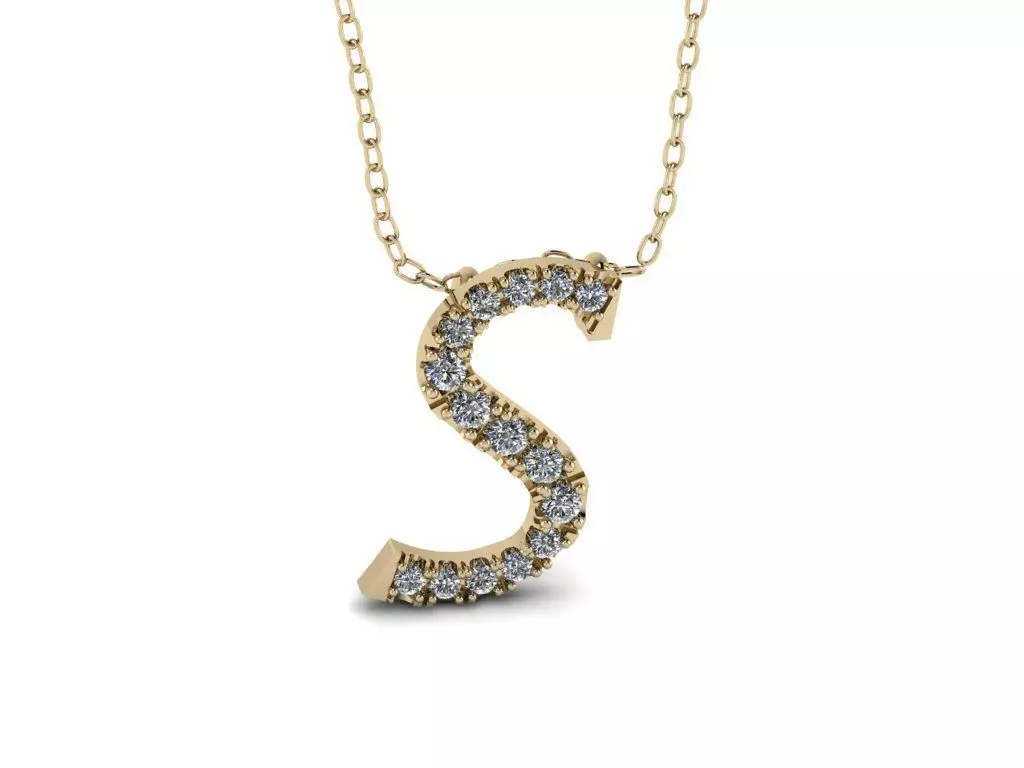 Pendant Alphabet Letter S 3D print model