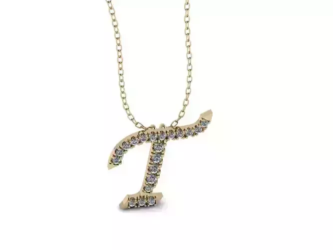 Pendant Alphabet Letter T 3D print model