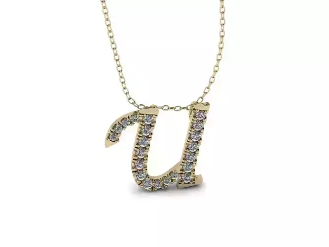 Pendant Alphabet Letter U 3D print model