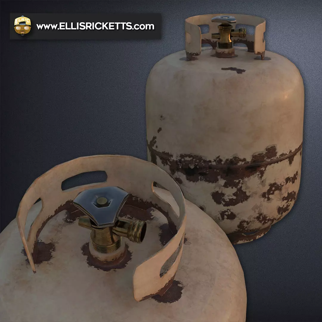Propane Tank Low-poly 3D model_0