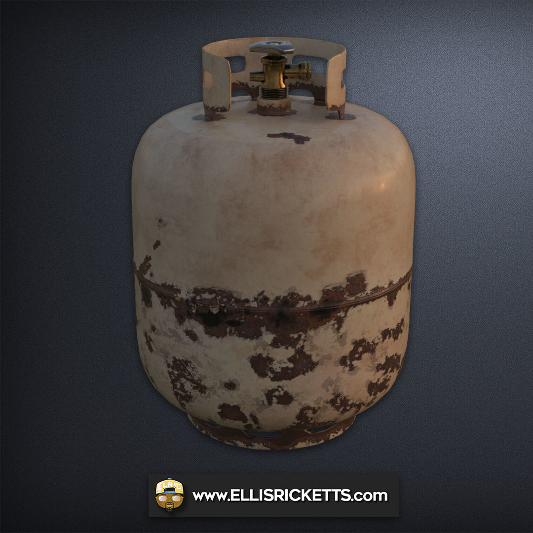 Propane Tank Low-poly 3D model_1