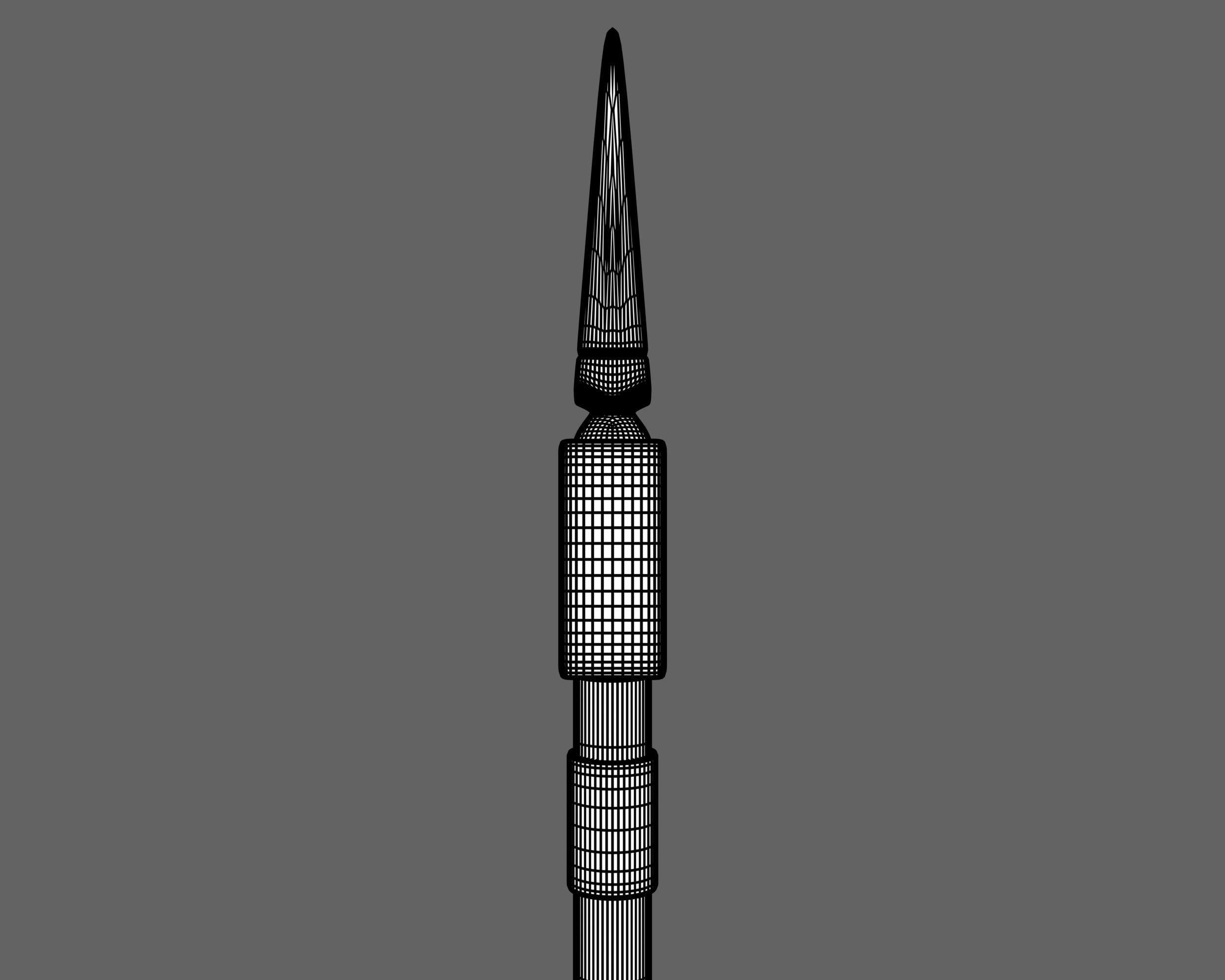 Ancient Indo Persian Tabar Low-poly 3D model_13