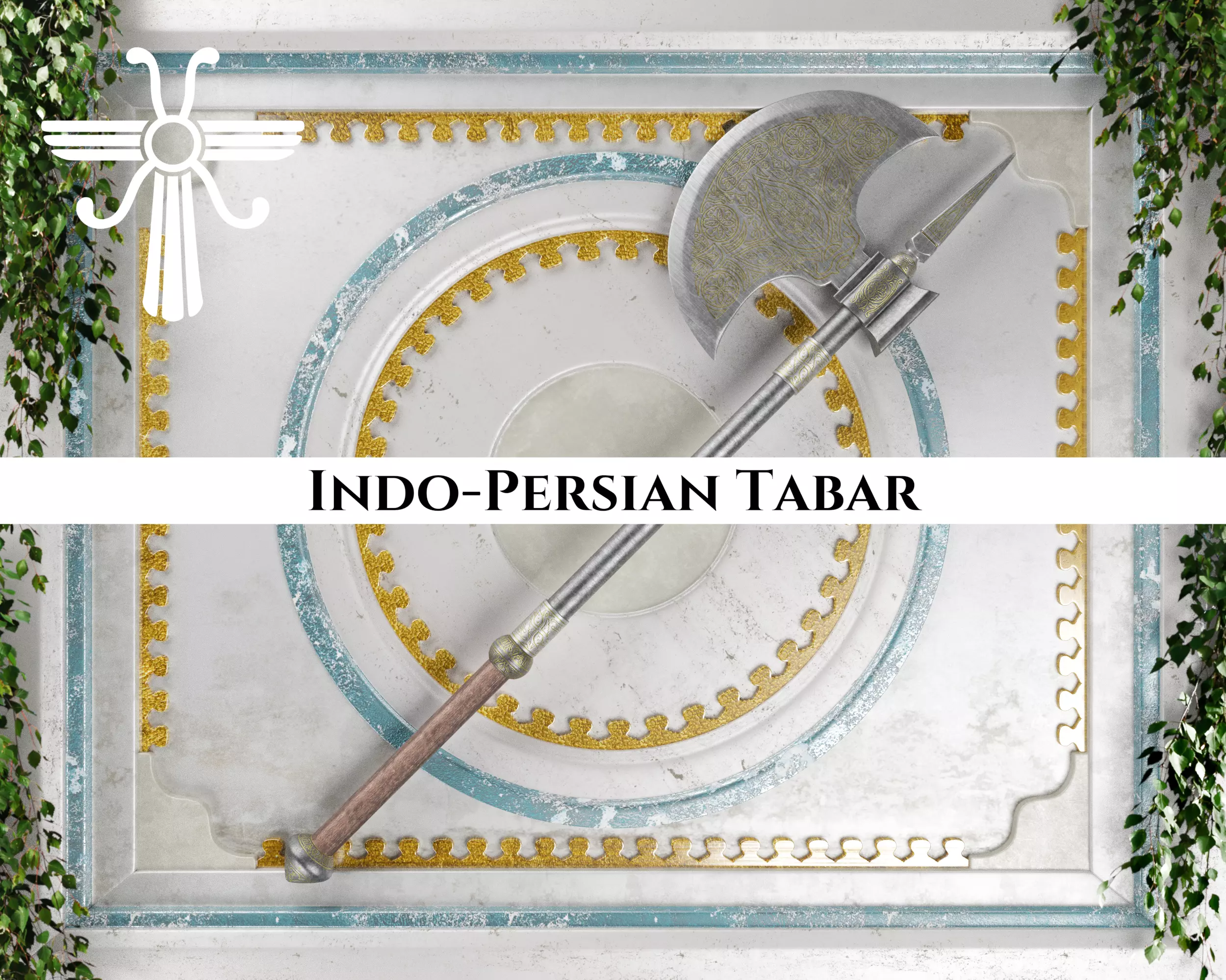 Ancient Indo Persian Tabar Low-poly 3D model_0
