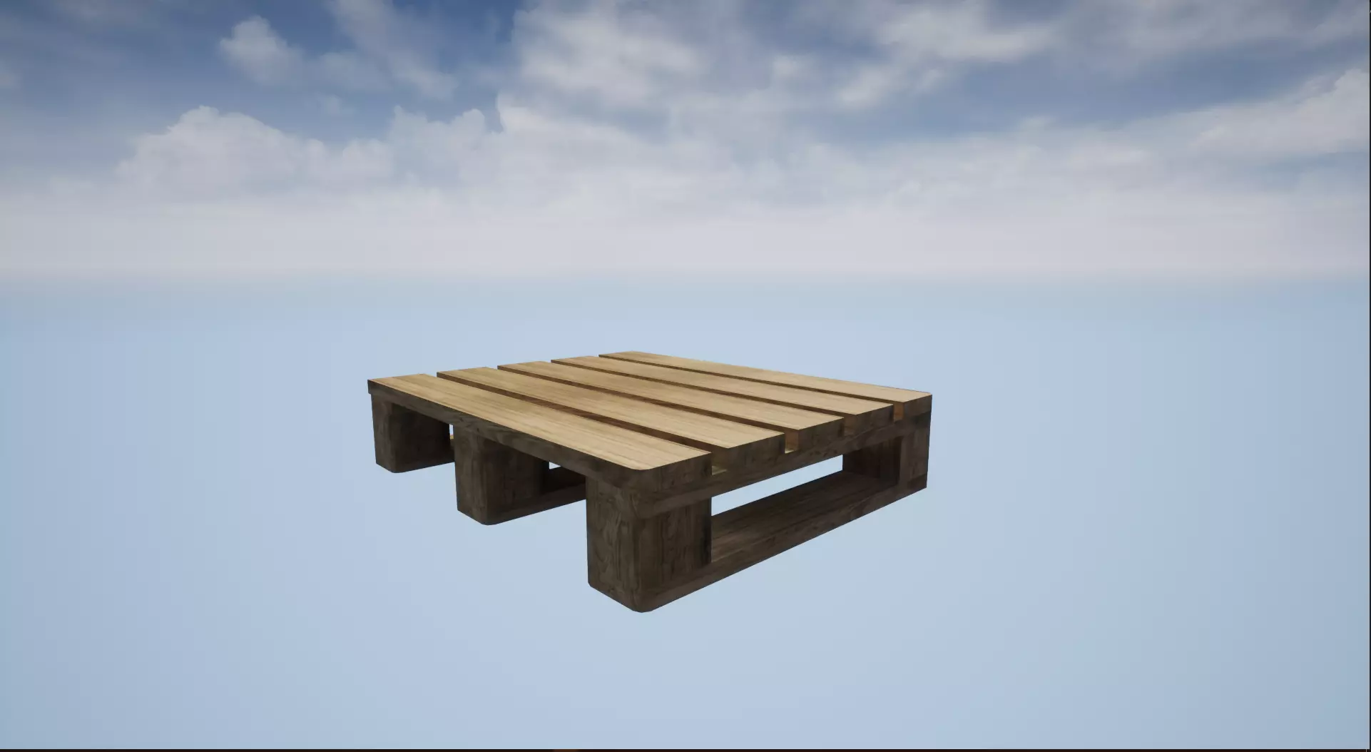 Wooden pallet - palette en bois 3D model_0