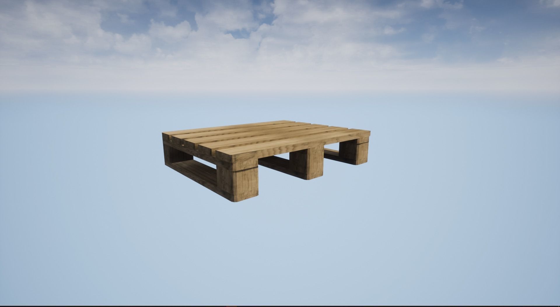 Wooden pallet - palette en bois 3D model_1