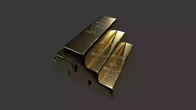 Precious Metal Bullion Set Low-poly 3D model