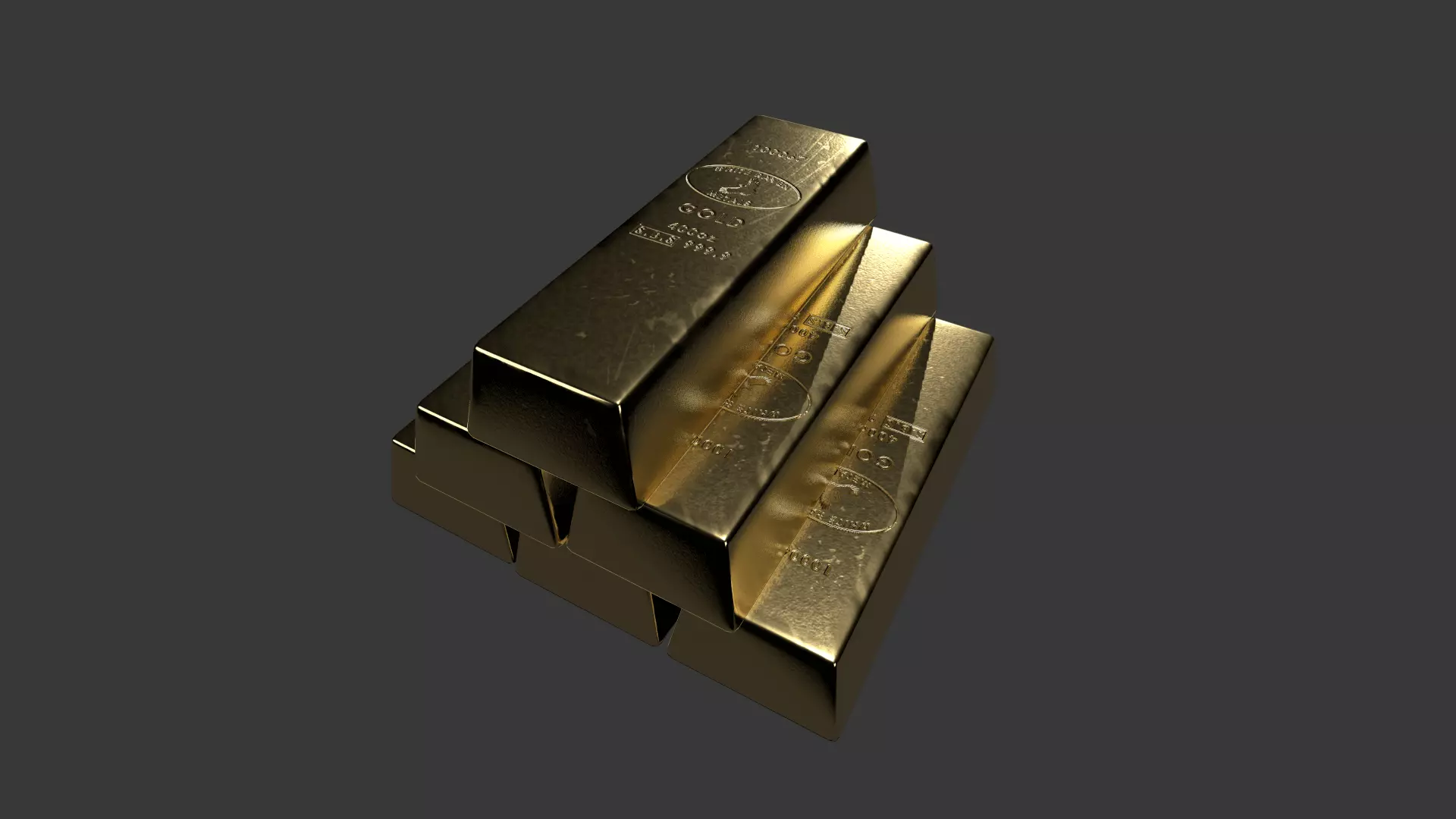 Precious Metal Bullion Set Low-poly 3D model_0
