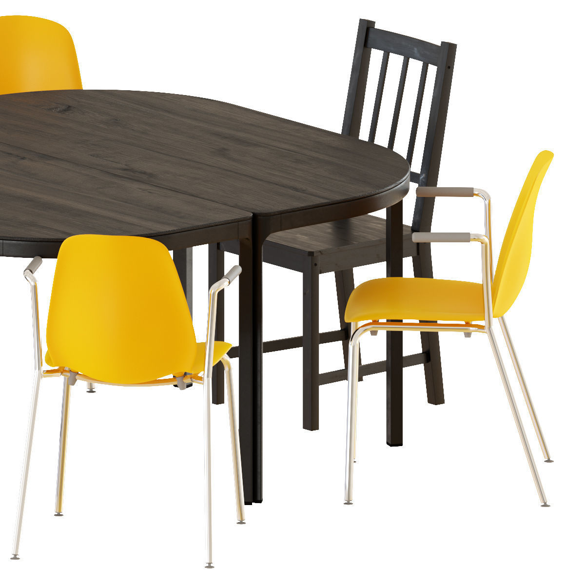 IEKA BEKANT TABLE AND LEIFARNE CHAIRS 3D model_1