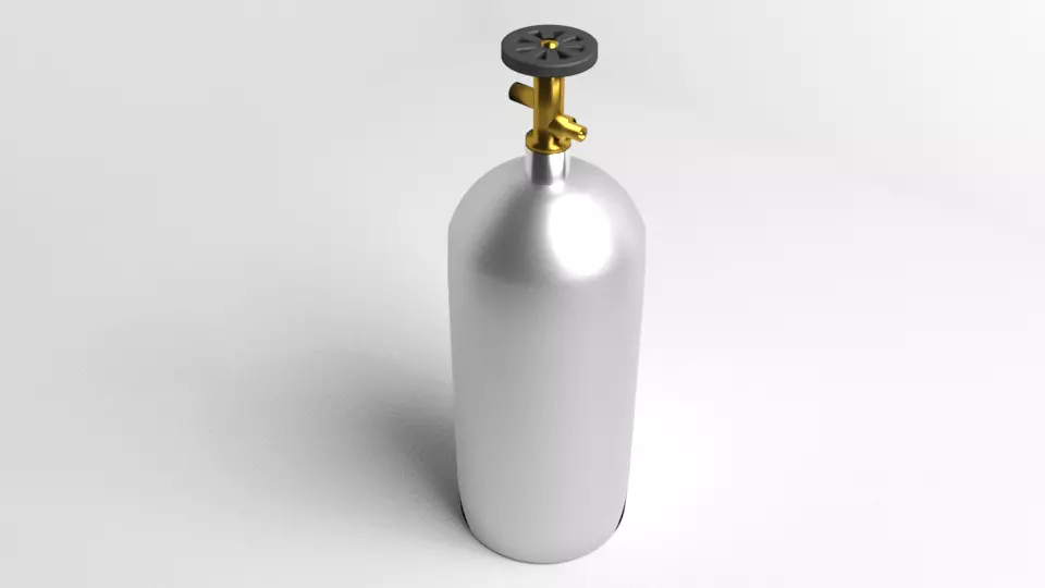 Gas Tank Cylinder 10 Pound 3D model_0