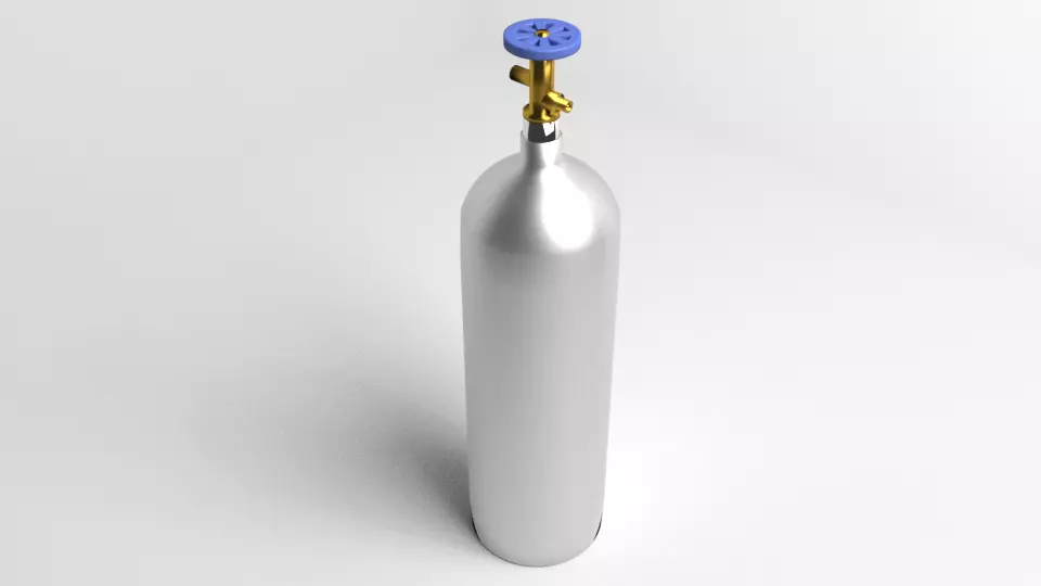 Gas Tank Cylinder 15 Pound 3D model_0