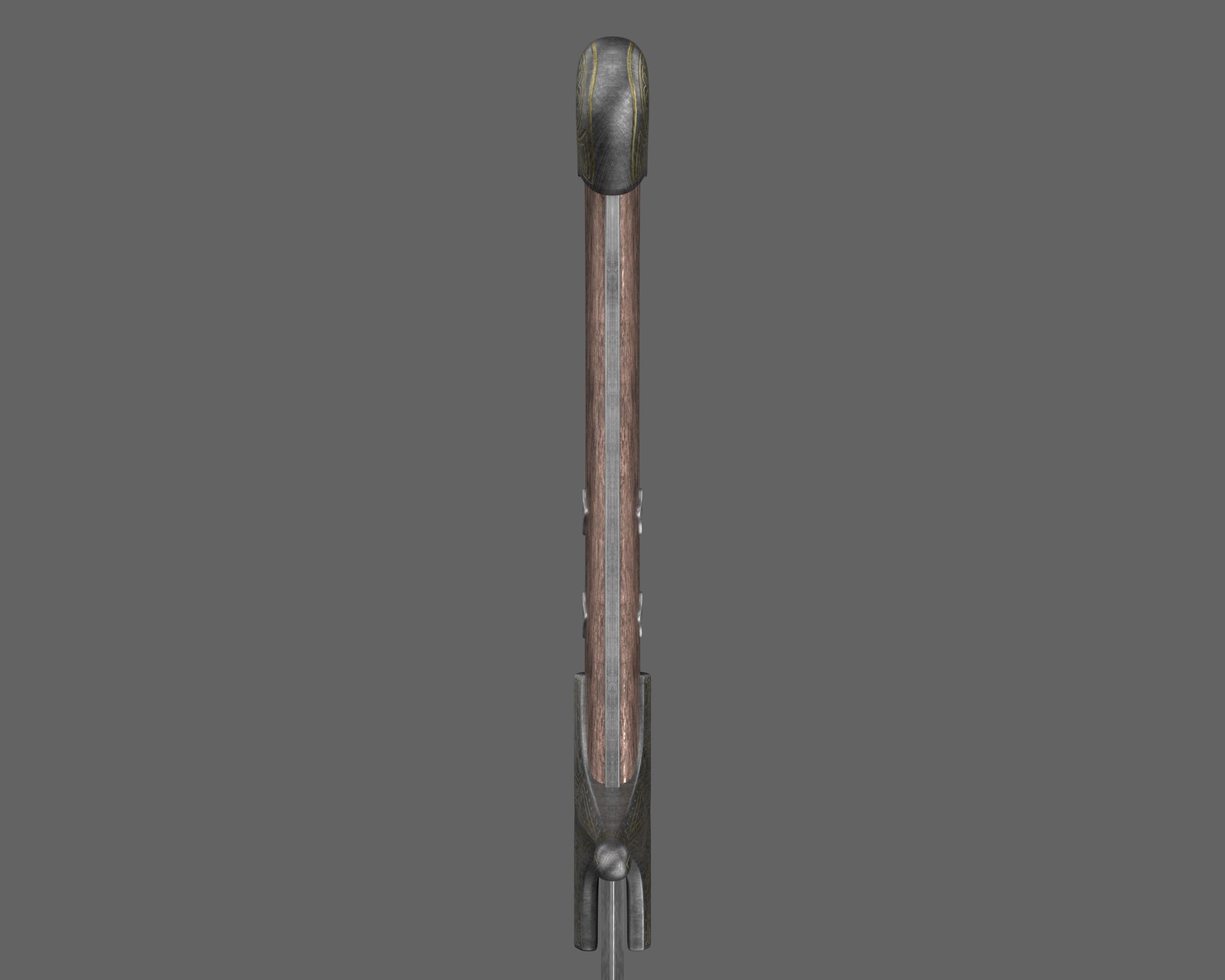 Ancient Indo Persian Scimitar Low-poly 3D model_14
