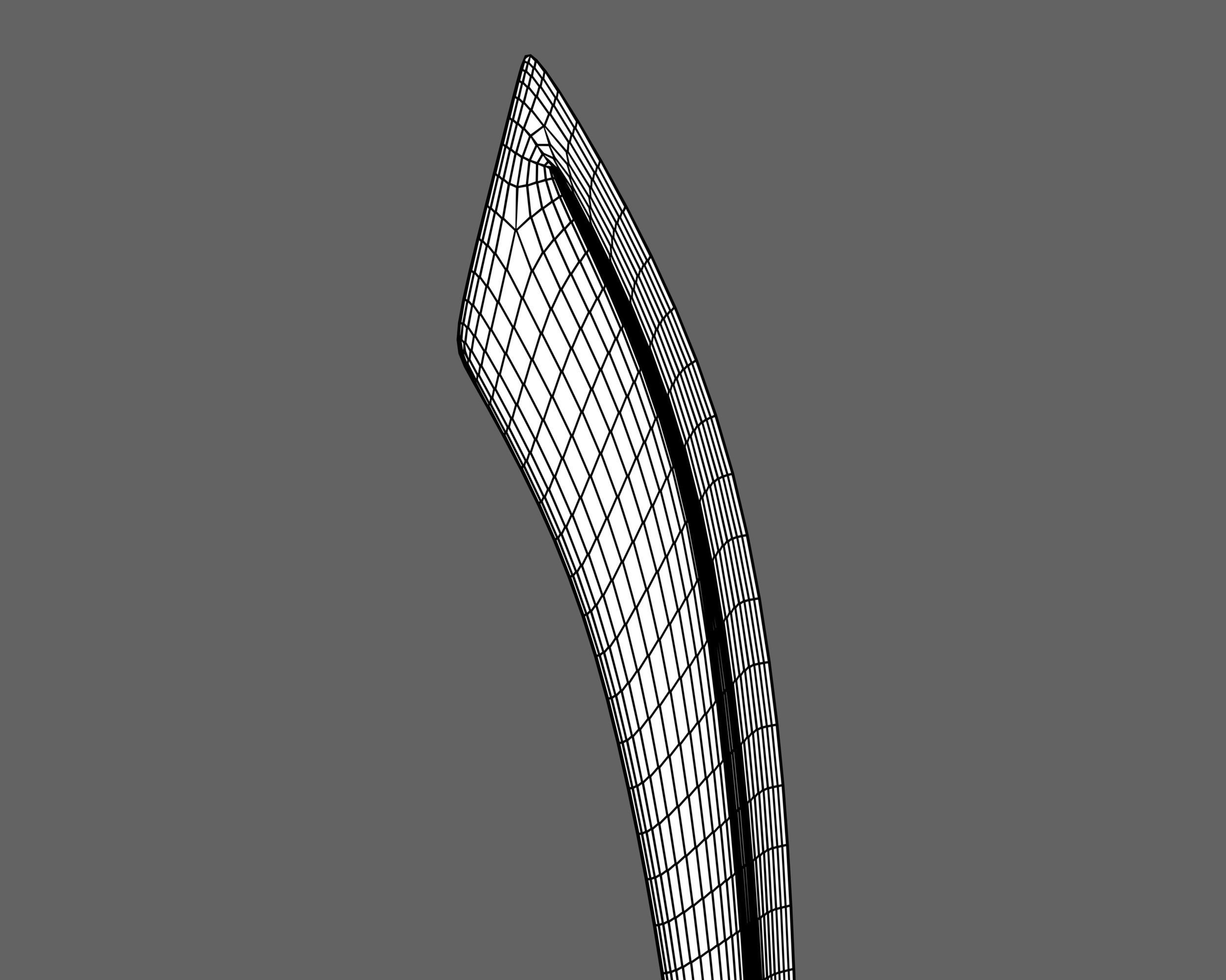 Ancient Indo Persian Scimitar Low-poly 3D model_10