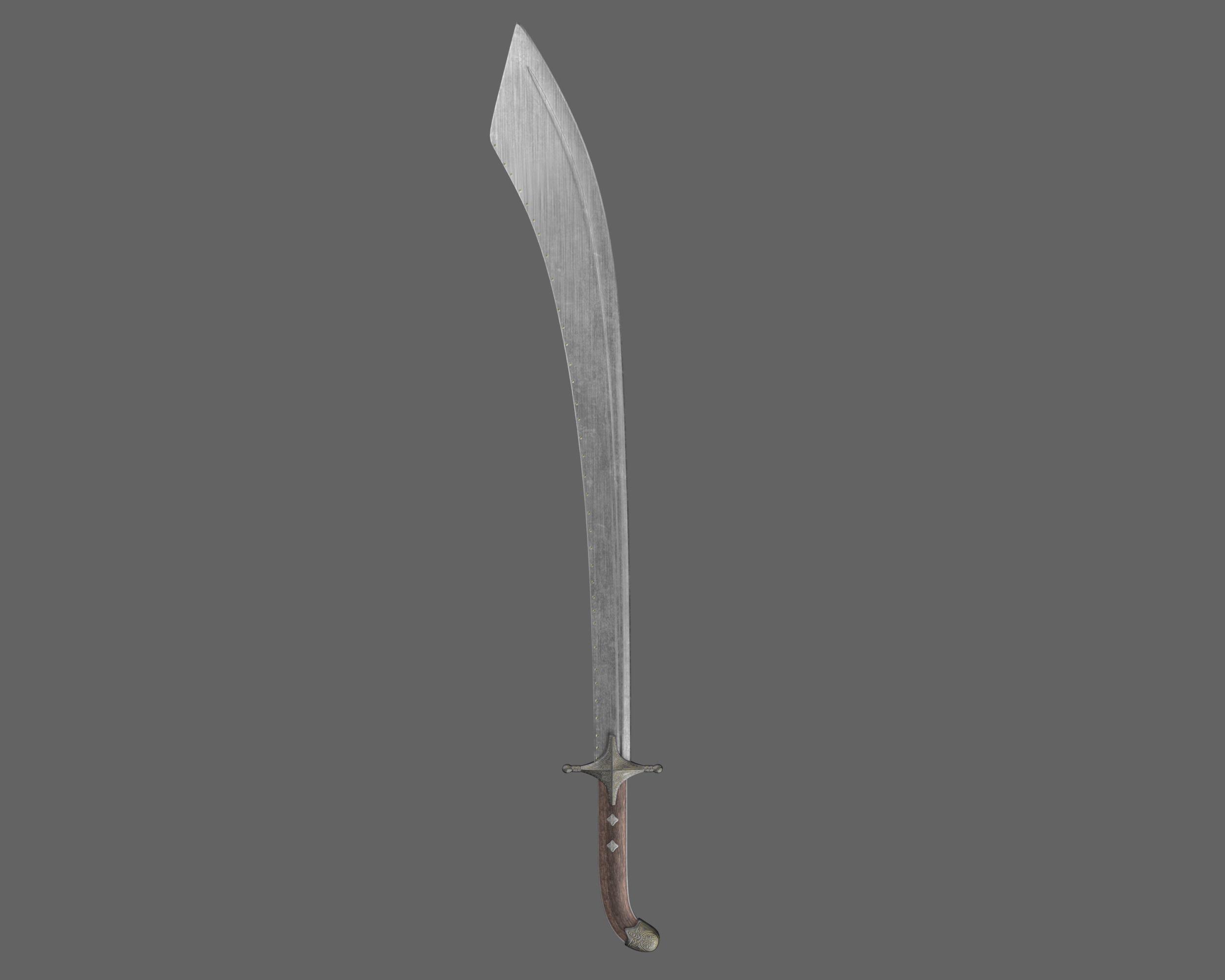 Ancient Indo Persian Scimitar Low-poly 3D model_5