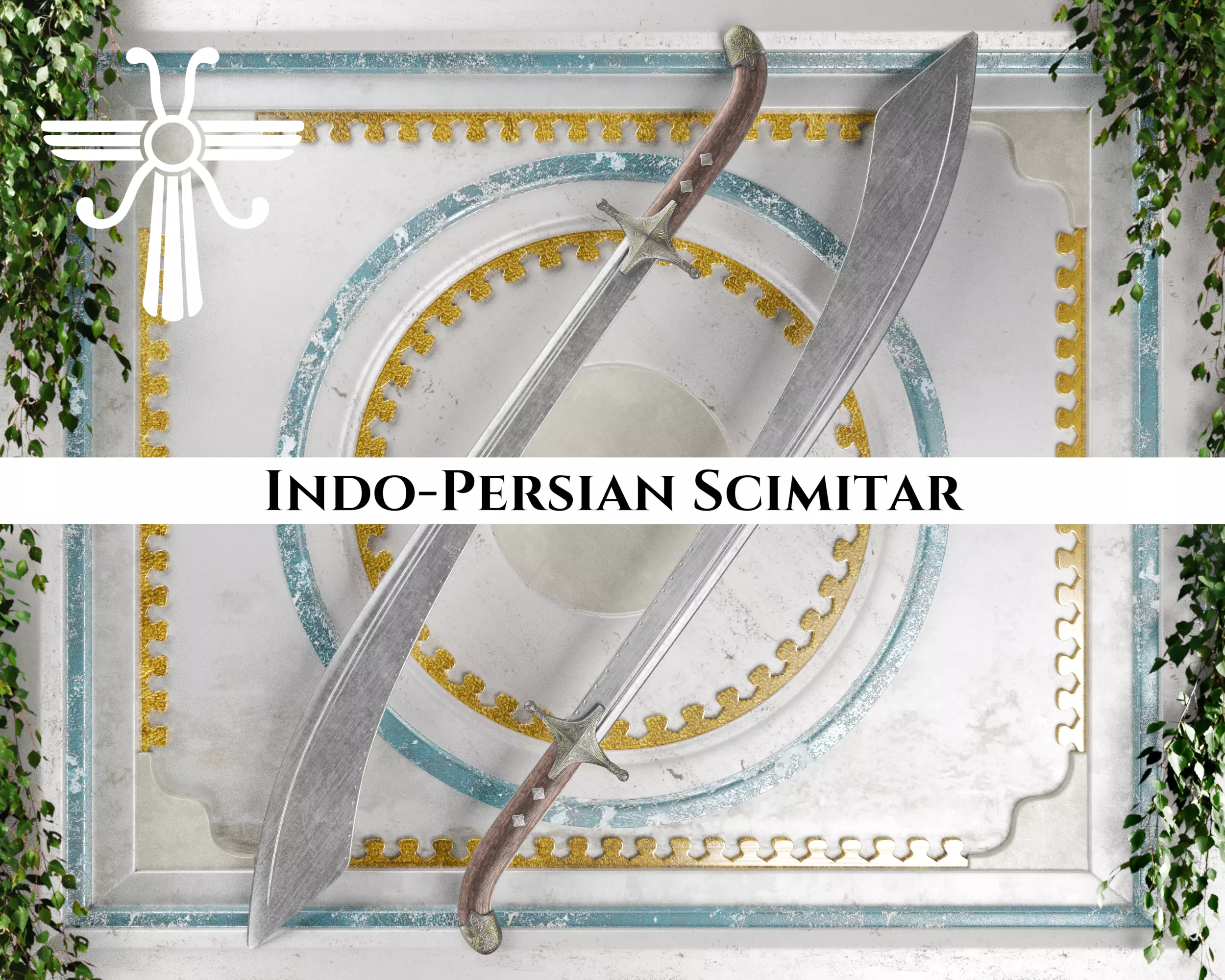 Ancient Indo Persian Scimitar Low-poly 3D model_0