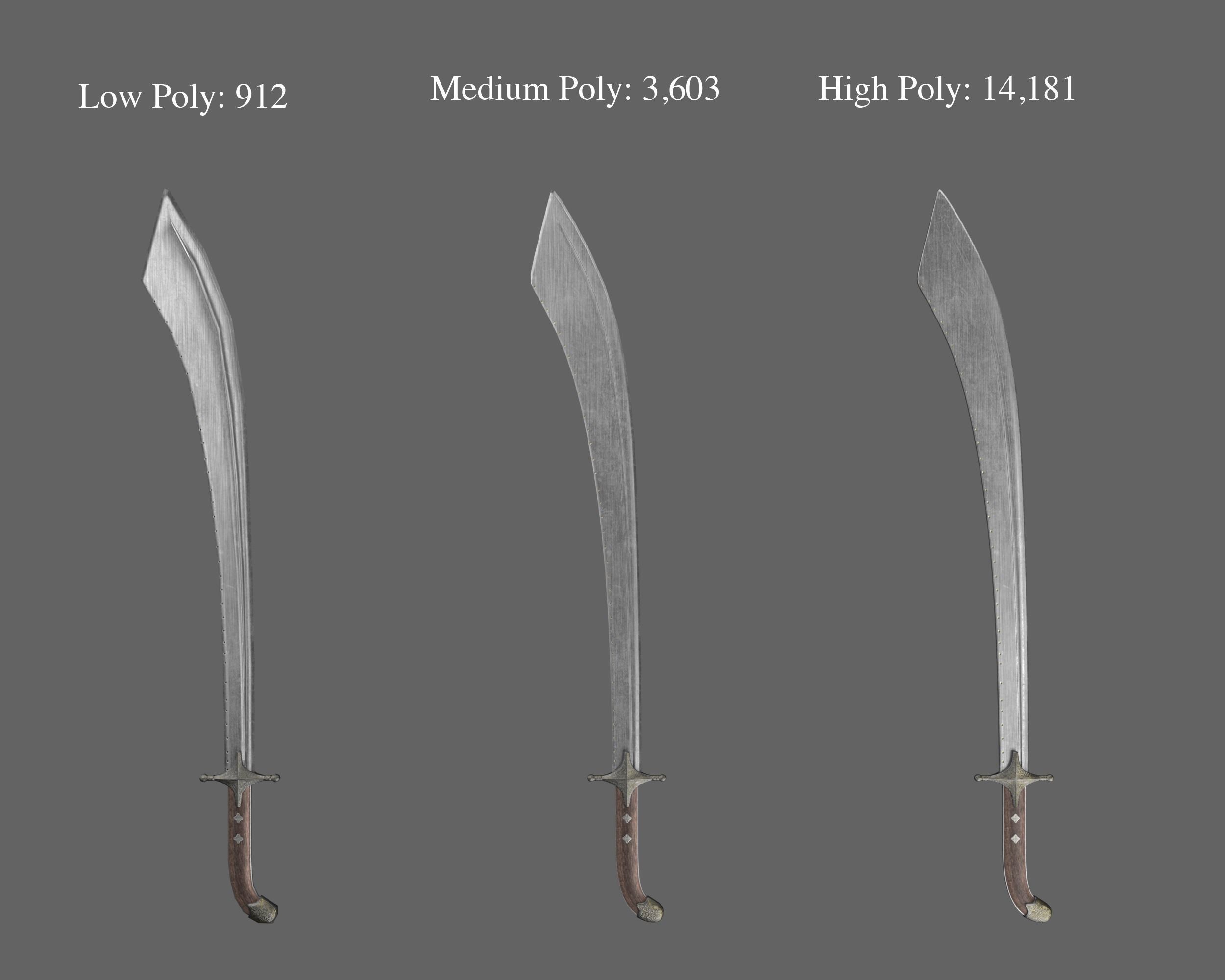 Ancient Indo Persian Scimitar Low-poly 3D model_2