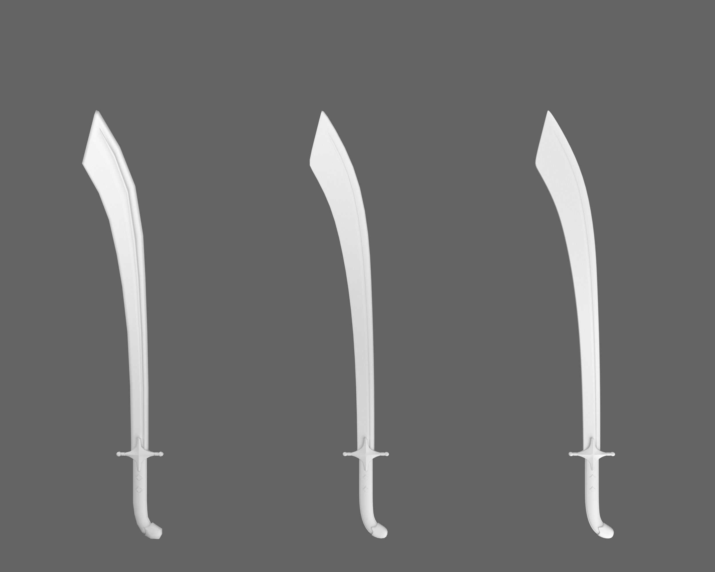 Ancient Indo Persian Scimitar Low-poly 3D model_3