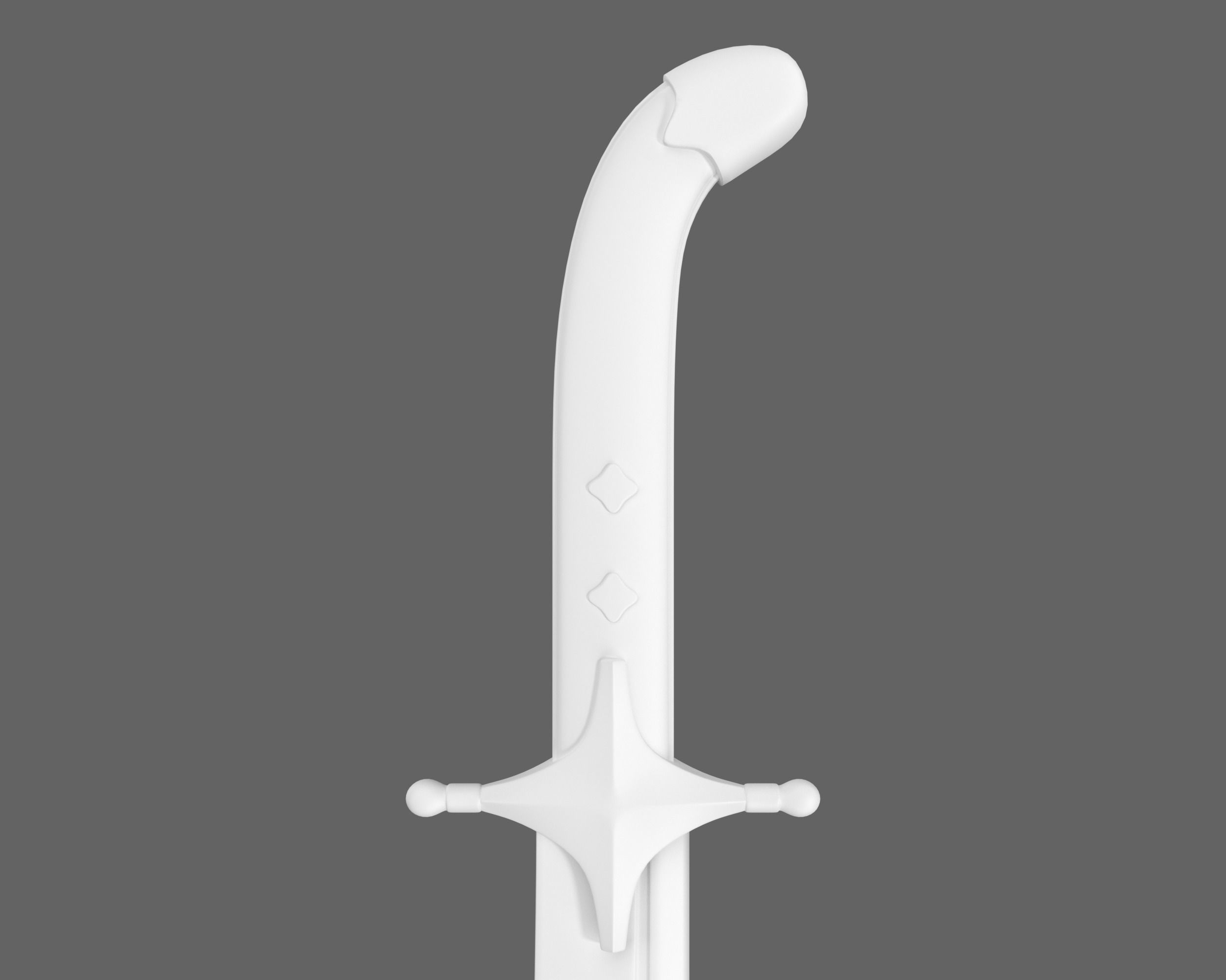 Ancient Indo Persian Scimitar Low-poly 3D model_12