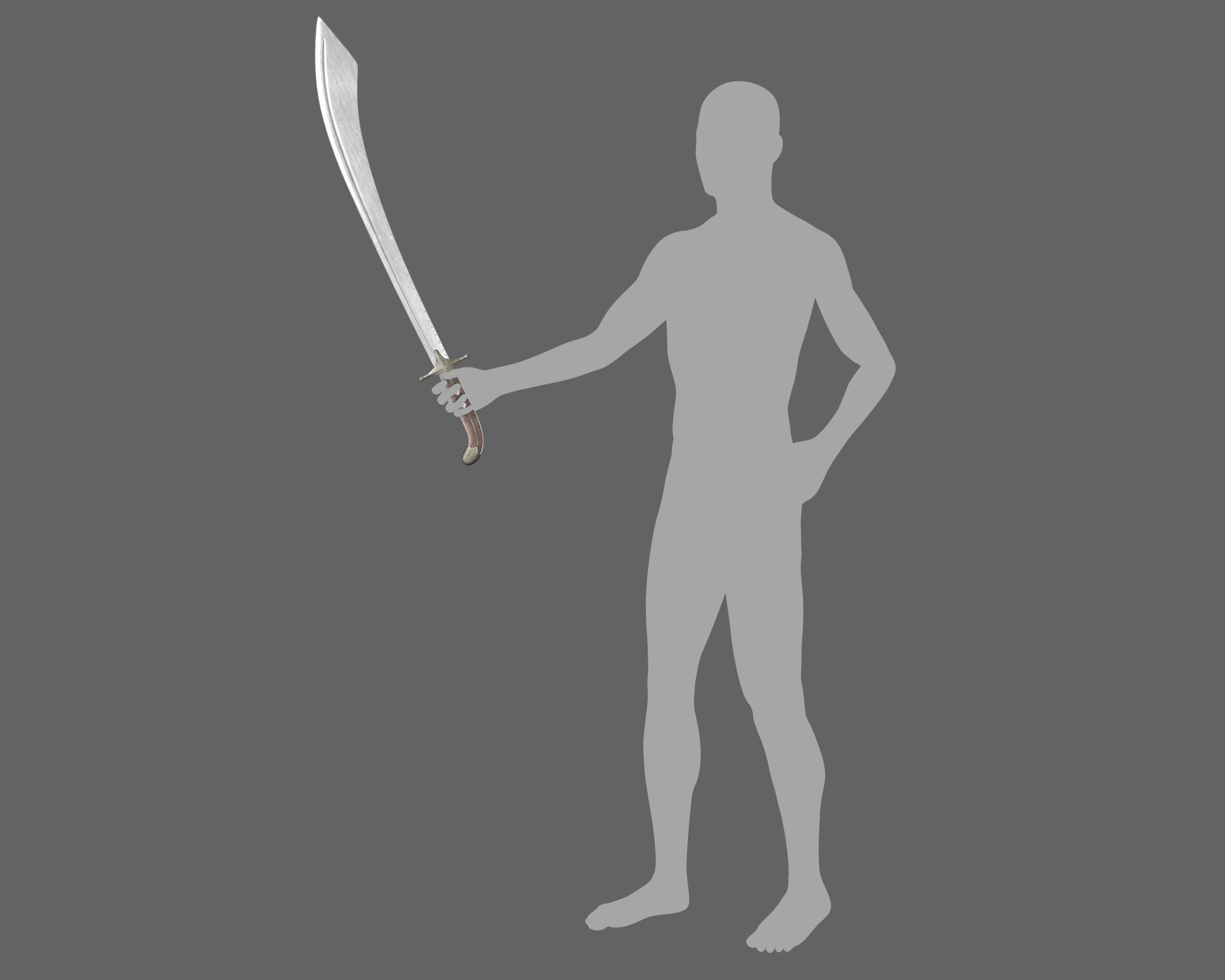 Ancient Indo Persian Scimitar Low-poly 3D model_17