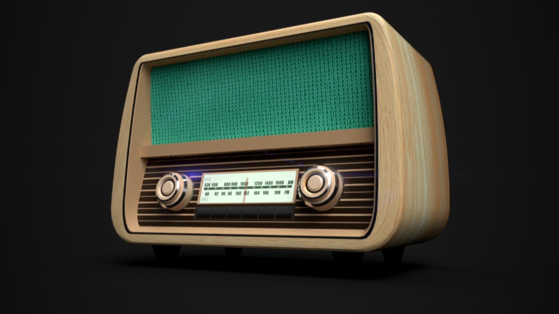 Vintage Radio Free 3D model_1