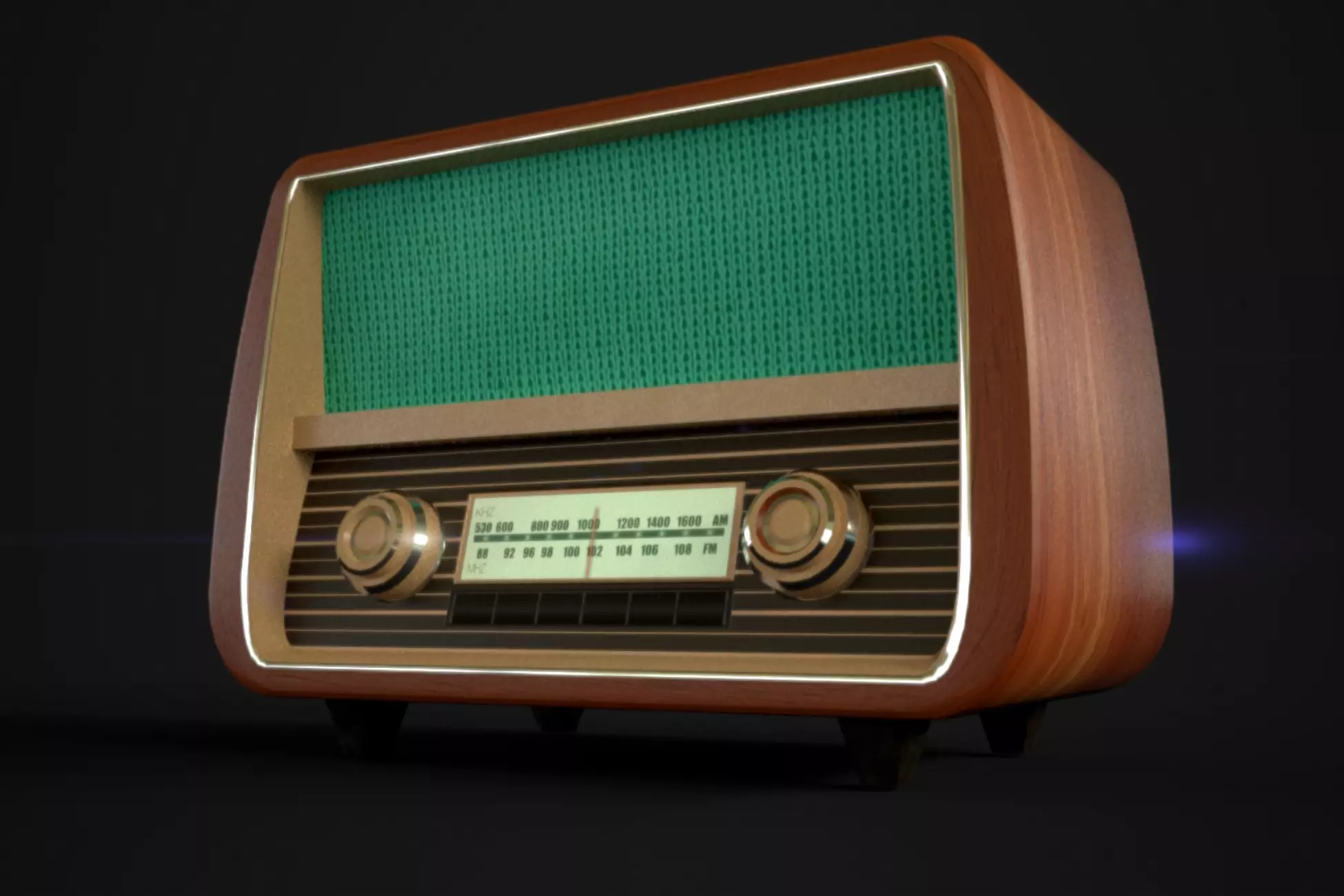 Vintage Radio Free 3D model_0