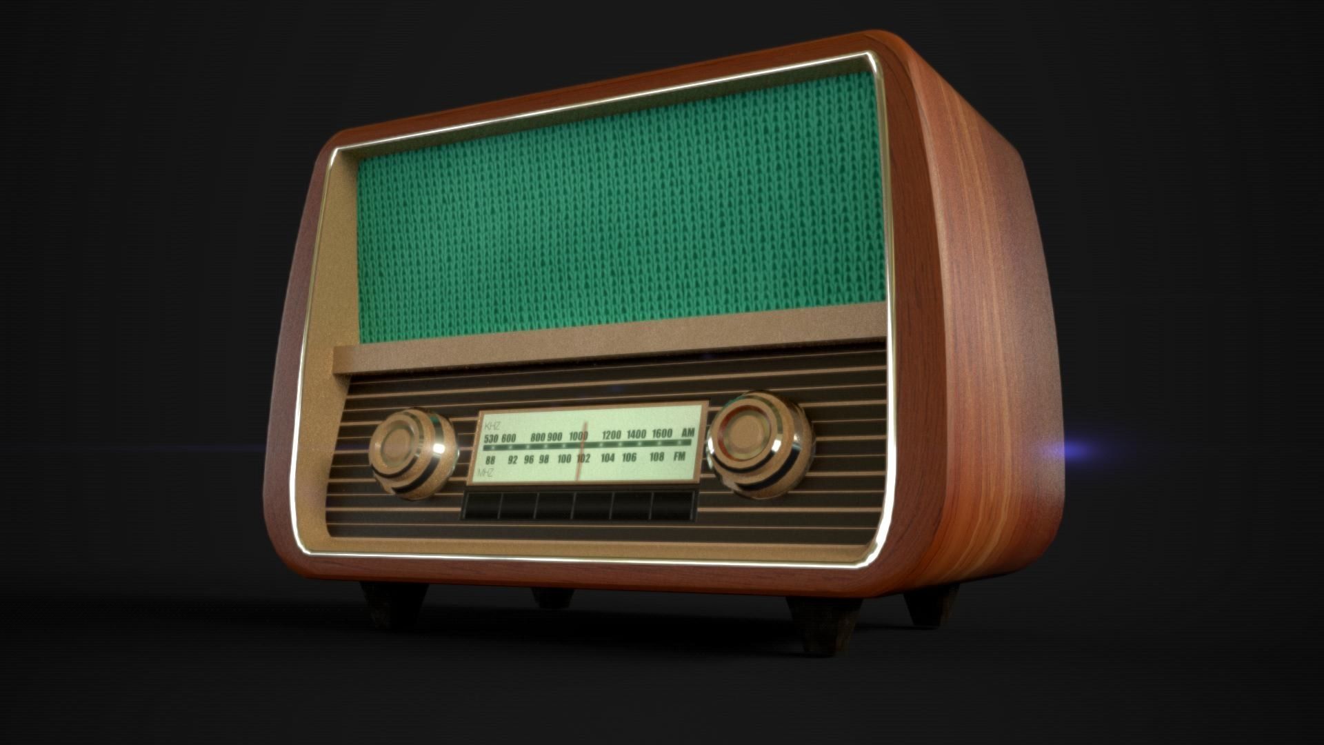 Vintage Radio Free 3D model_4