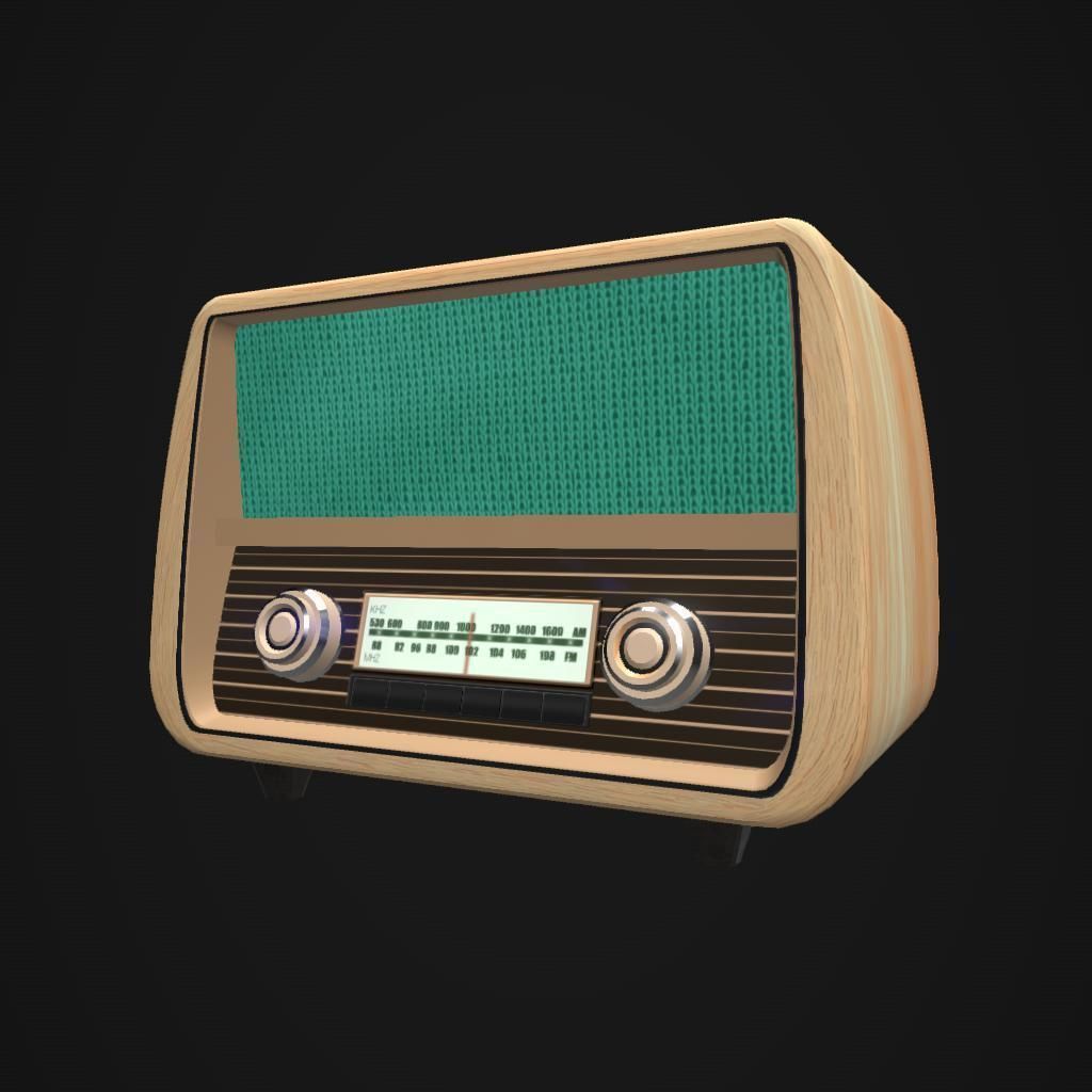 Vintage Radio Free 3D model_3
