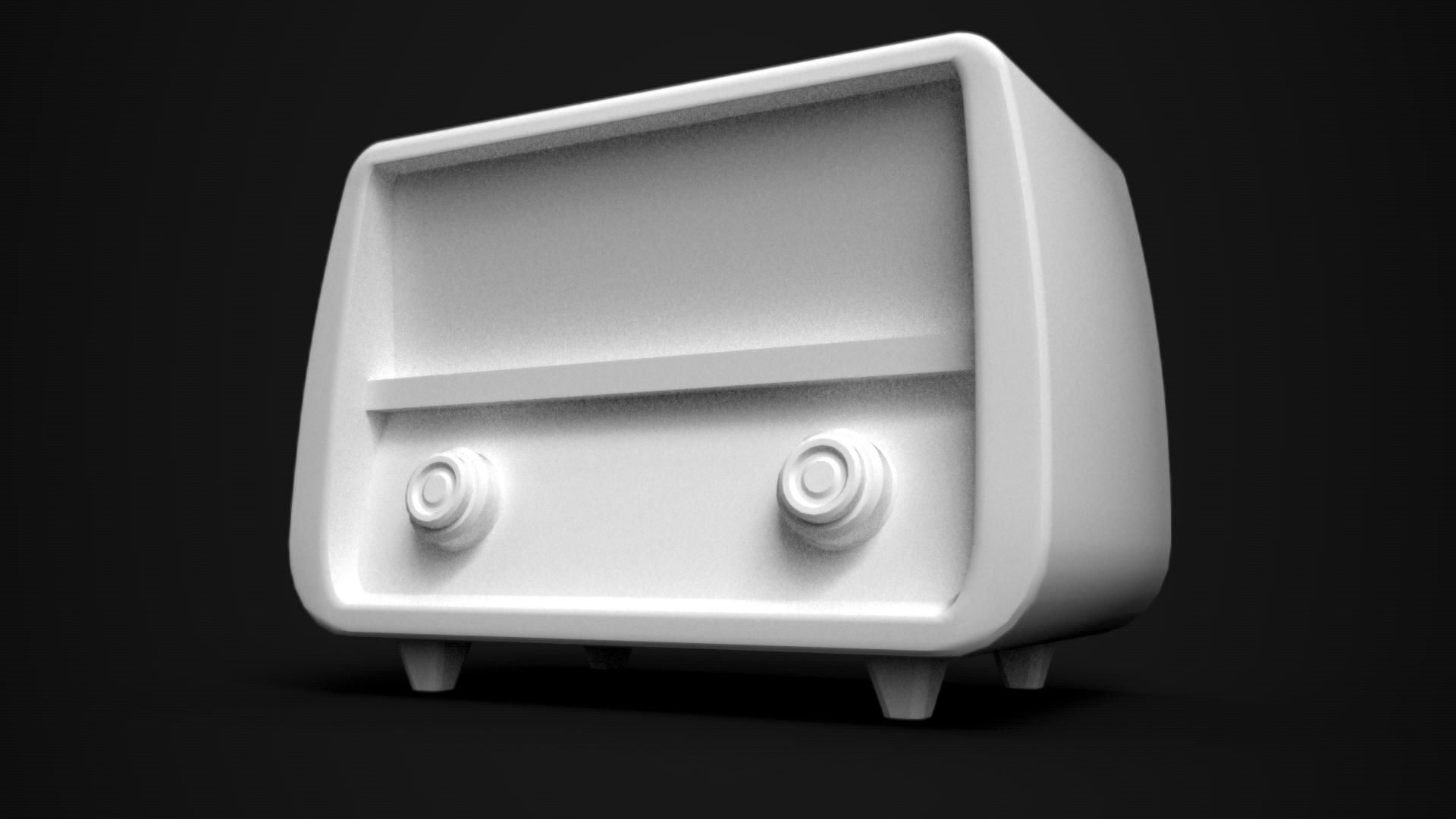 Vintage Radio Free 3D model_2