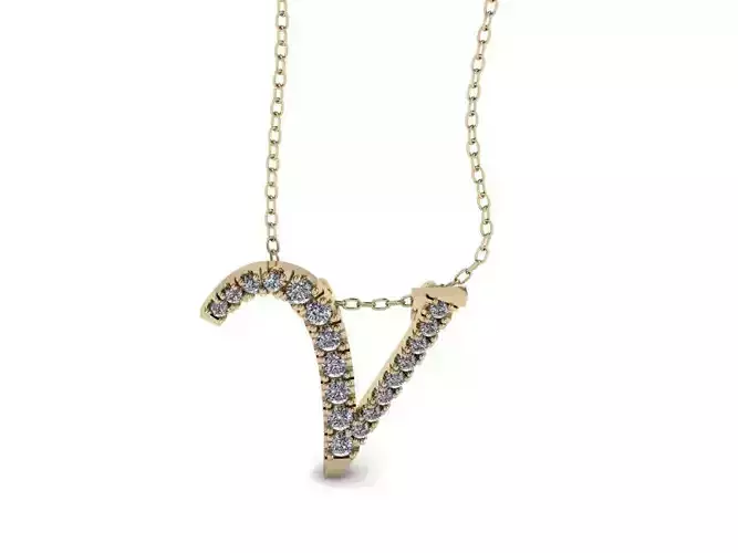 Pendant Alphabet Letter V