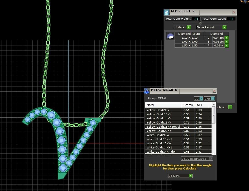 Pendant Alphabet Letter V 3D print model_22