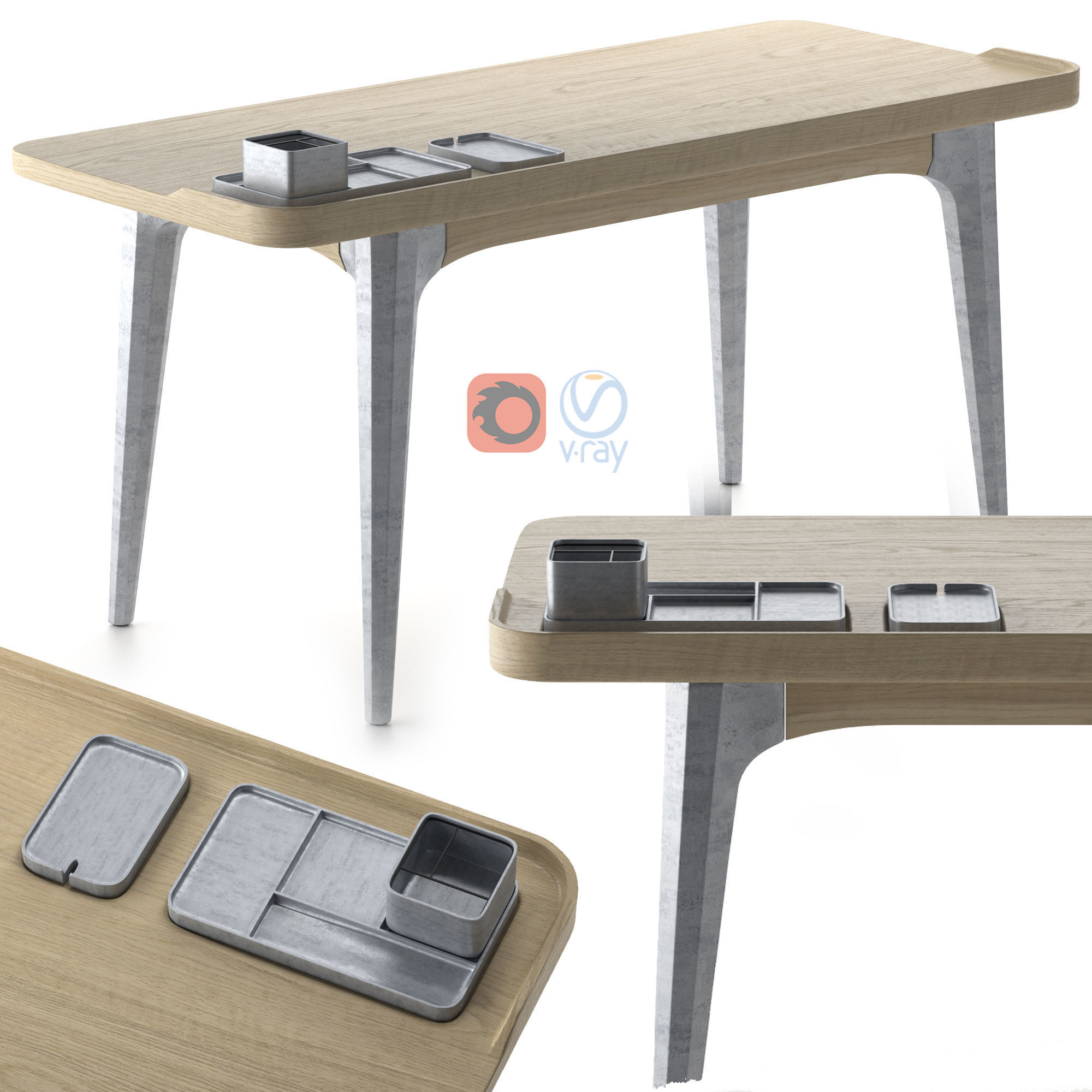 District Eight-Salk Desk 3D model_1