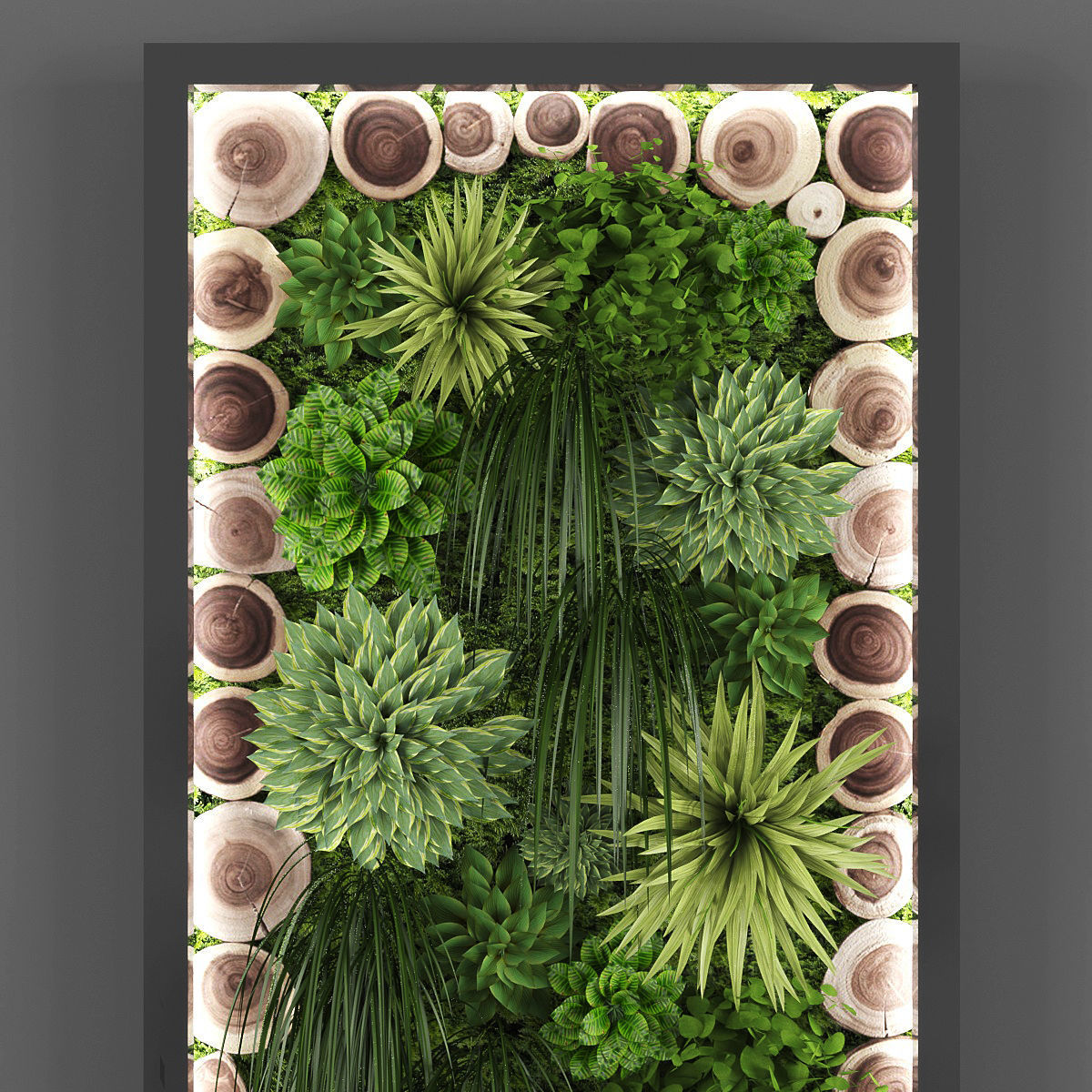 Vertical garden 60 Low-poly 3D model_1