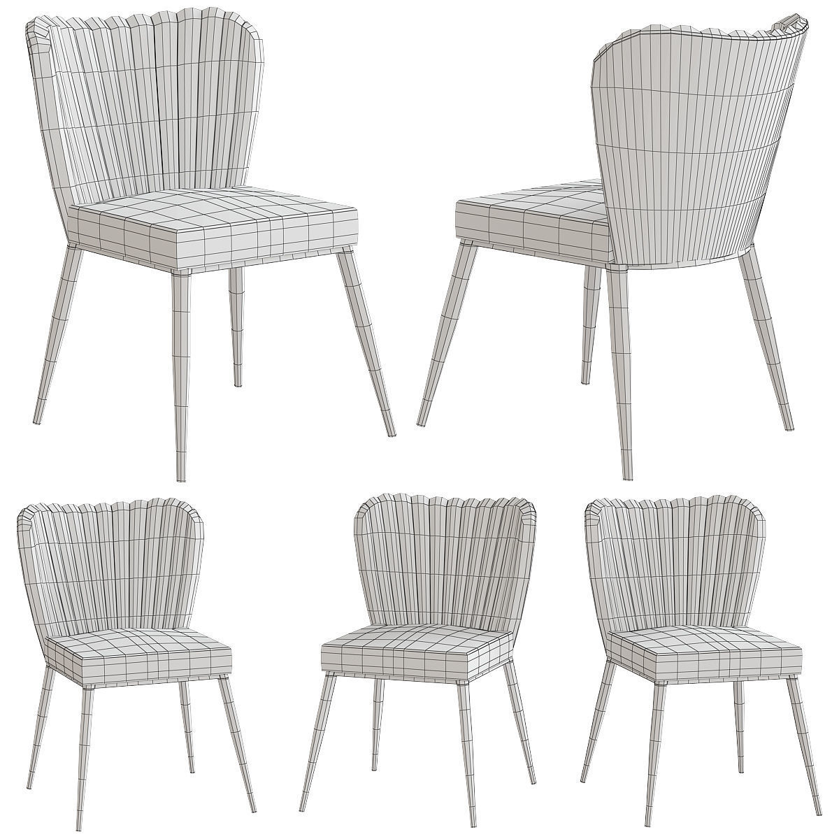 Tolivere Dining Chair 3d model Low-poly 3D model_1