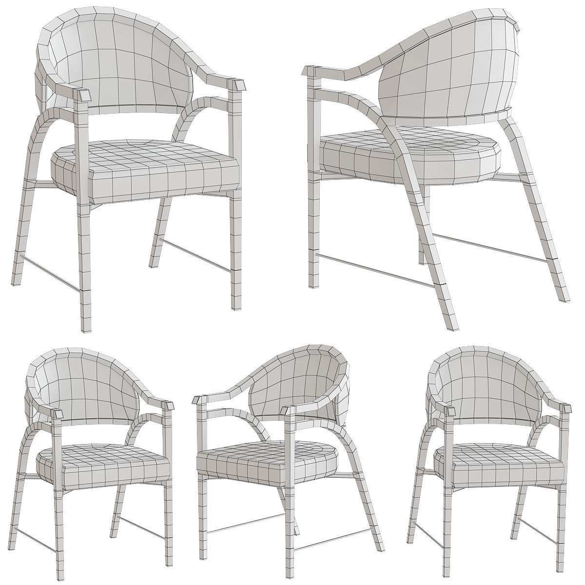 Alexander Lysak Dinning chairs 3d model Low-poly 3D model_1