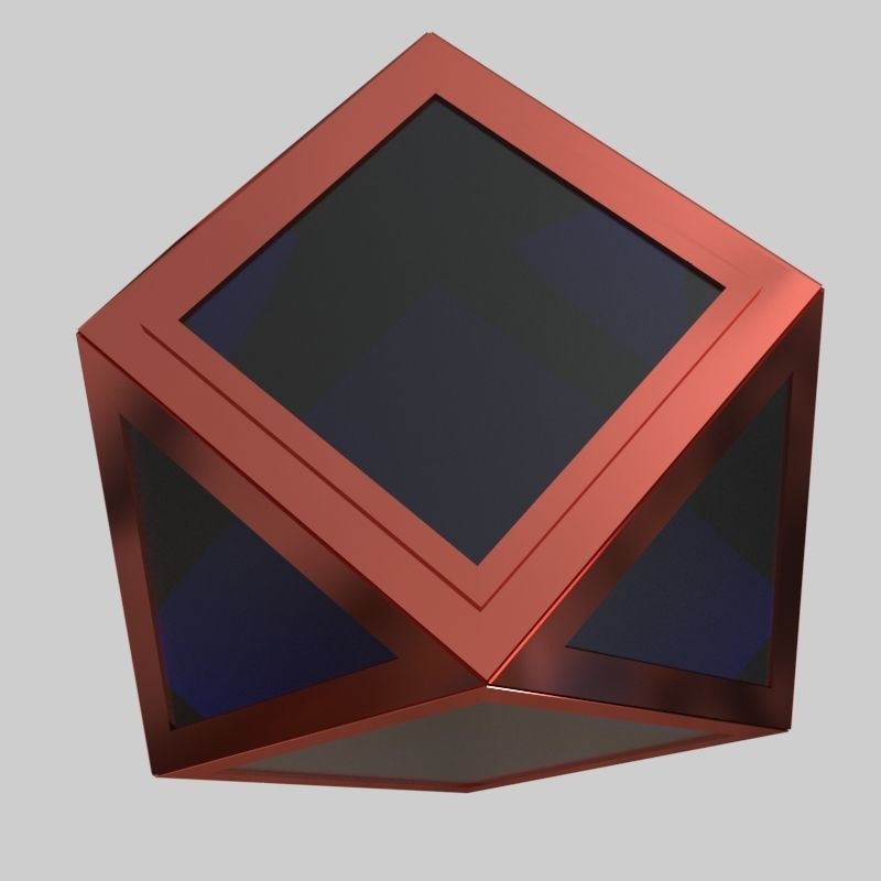 Glass Table 09 Low-poly 3D model_2