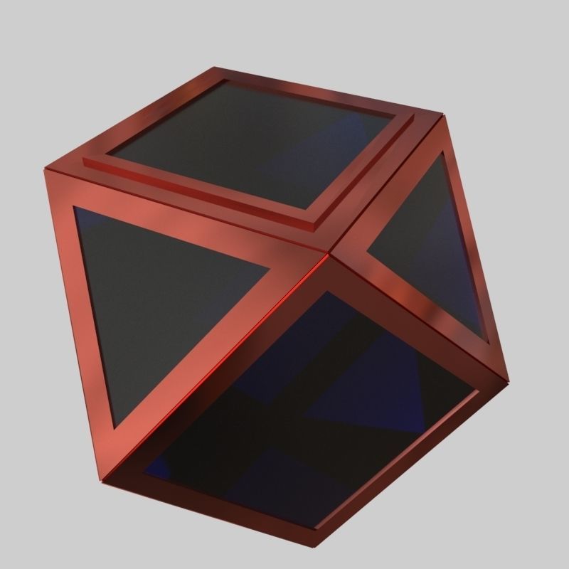 Glass Table 09 Low-poly 3D model_1